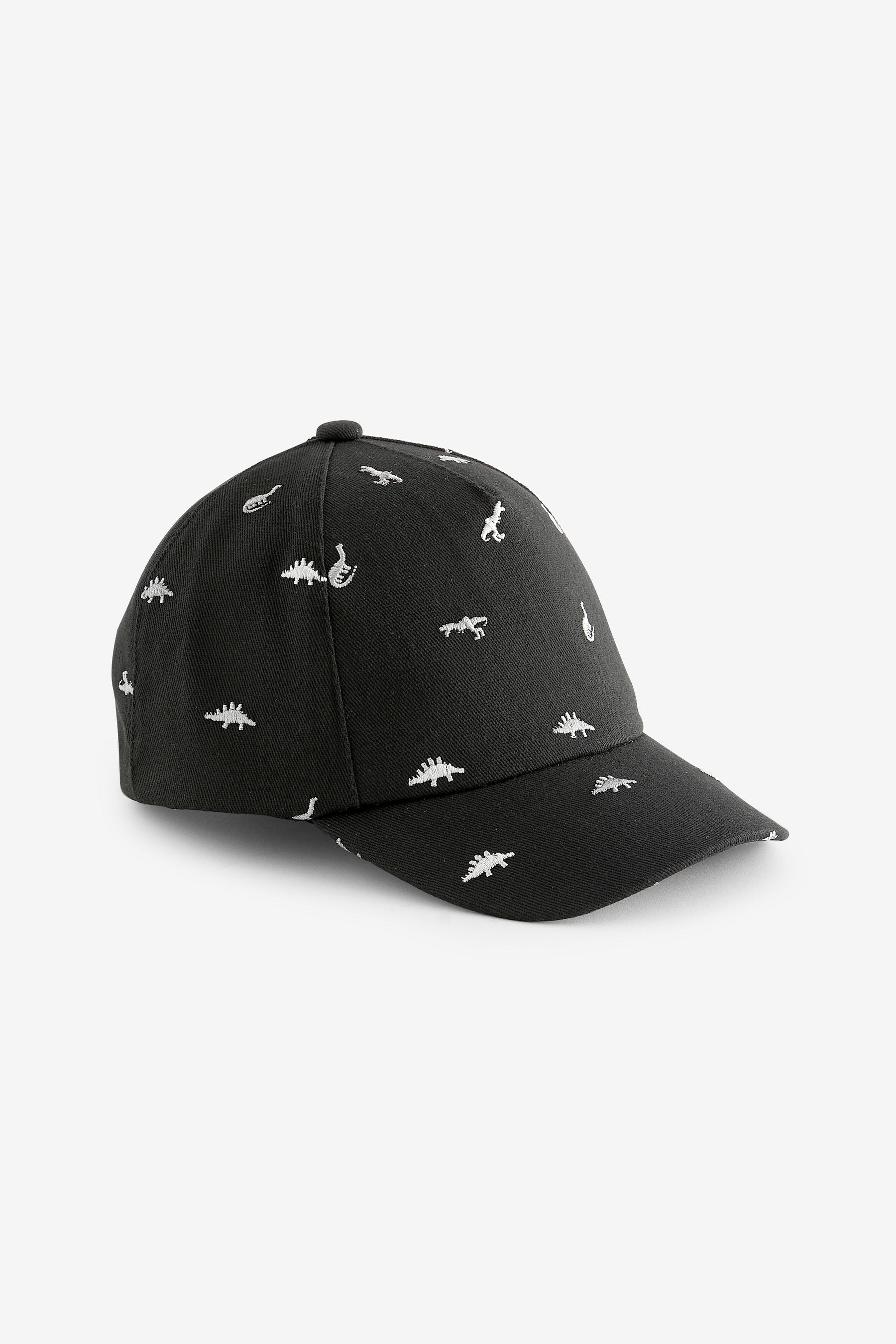 Black Embroidered Dinosaur Baseball Cap (3mths-10yrs)