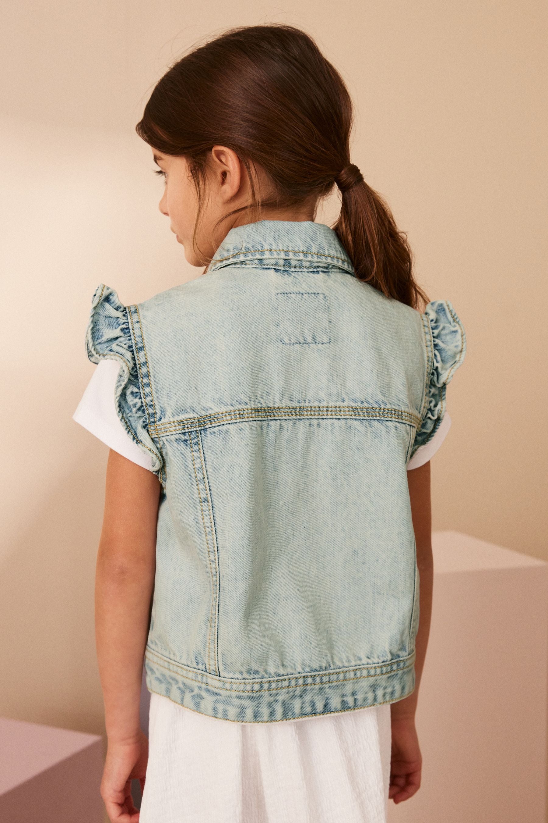 Denim Frill Waistcoat (3-16yrs)