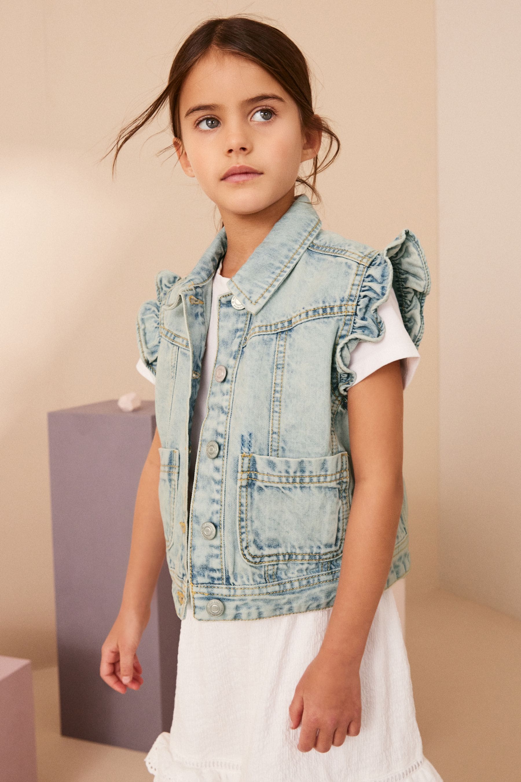 Denim Frill Waistcoat (3-16yrs)