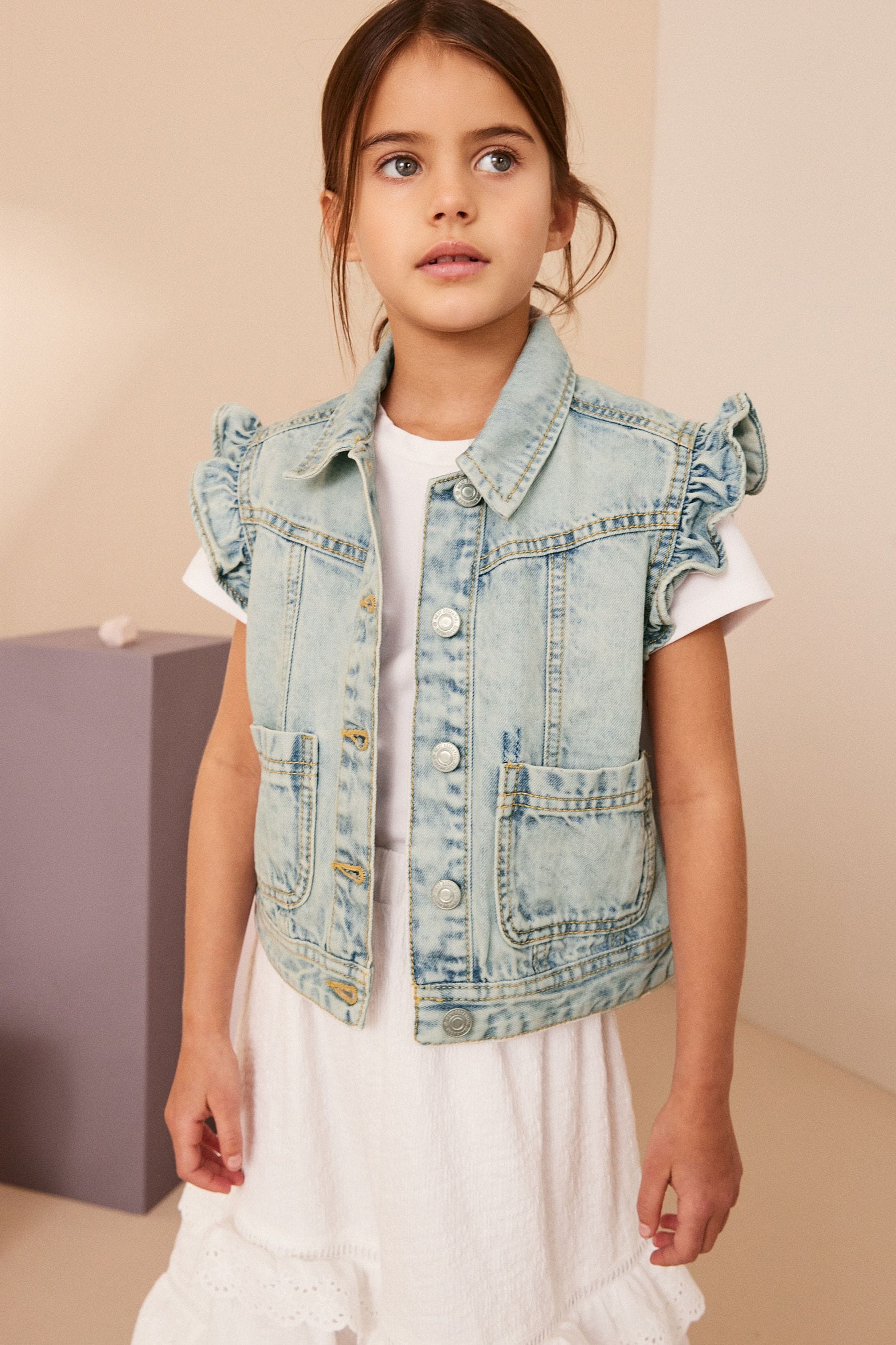 Denim Frill Waistcoat (3-16yrs)