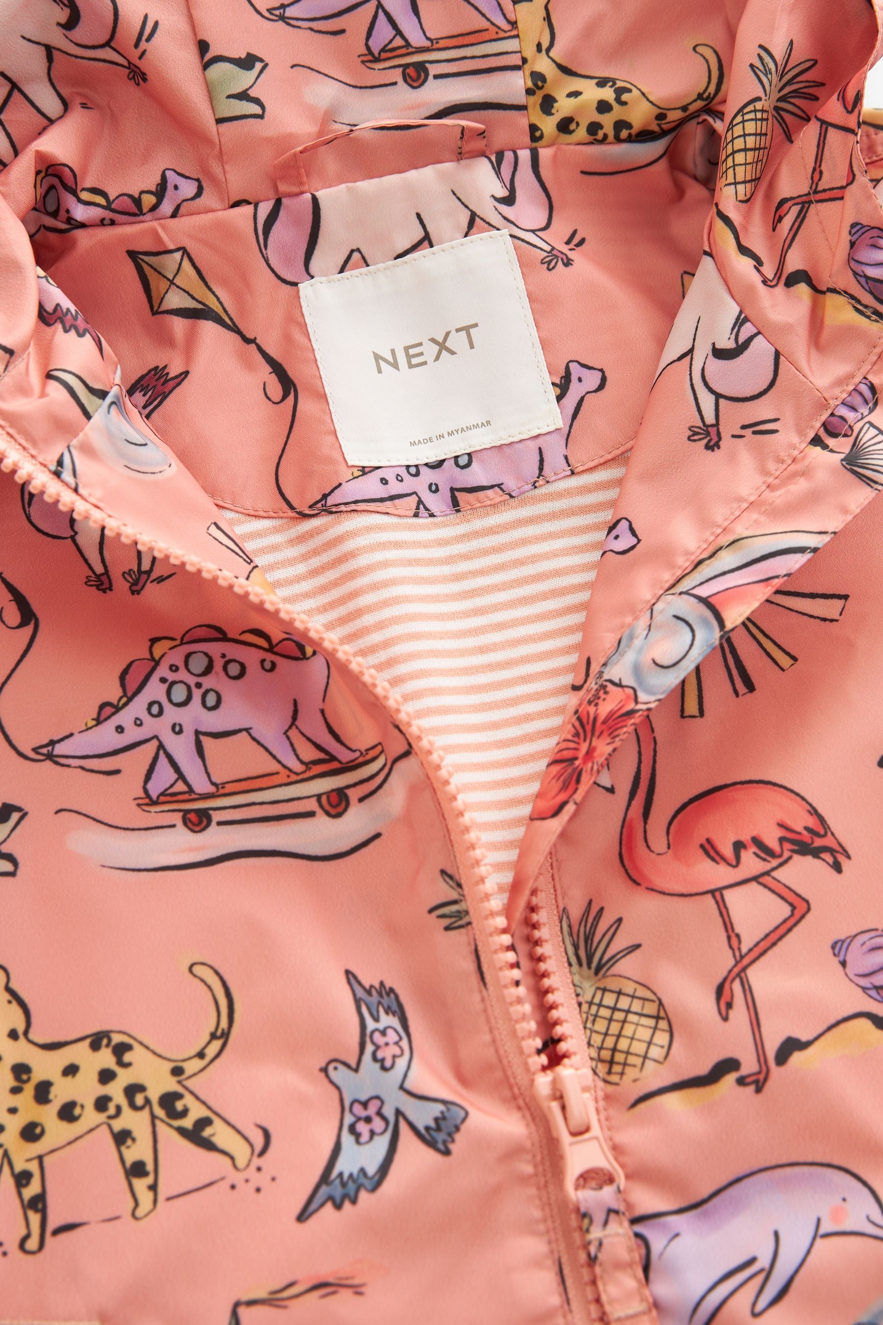 Peach Pink Shower Resistant Printed Cagoule (3mths-7yrs)