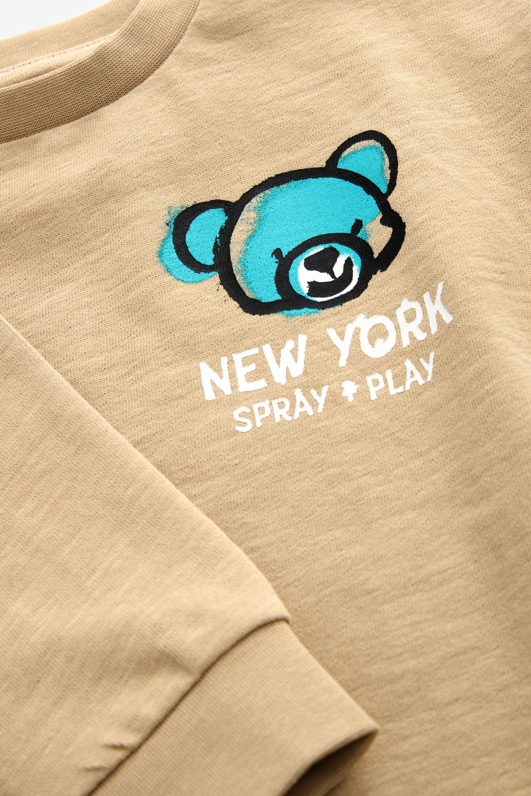 Neutral Bear Long Sleeve 100% Cotton T-Shirt (3mths-7yrs)