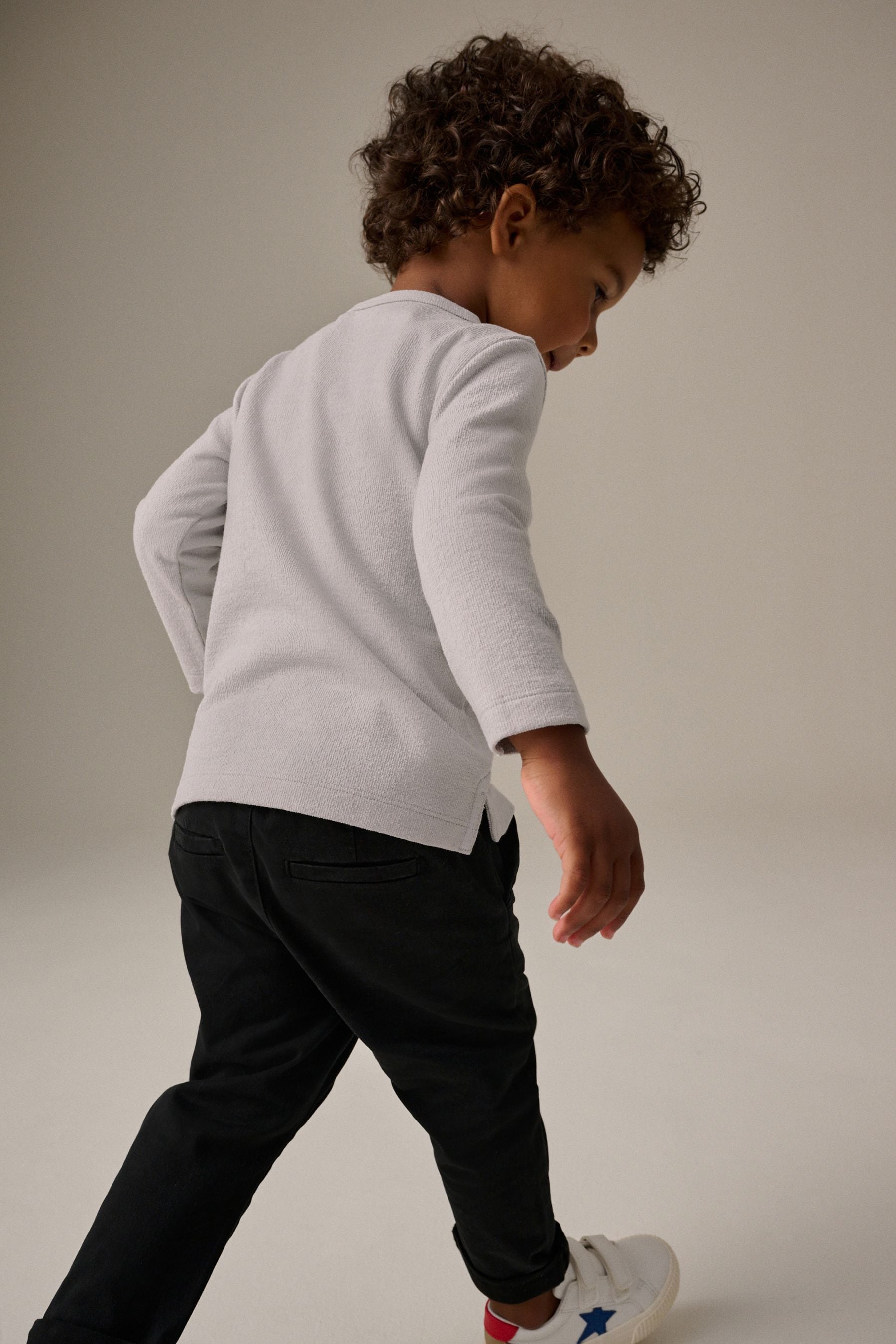 Grey Long Sleeve Henley Neck T-Shirt (3mths-7yrs)