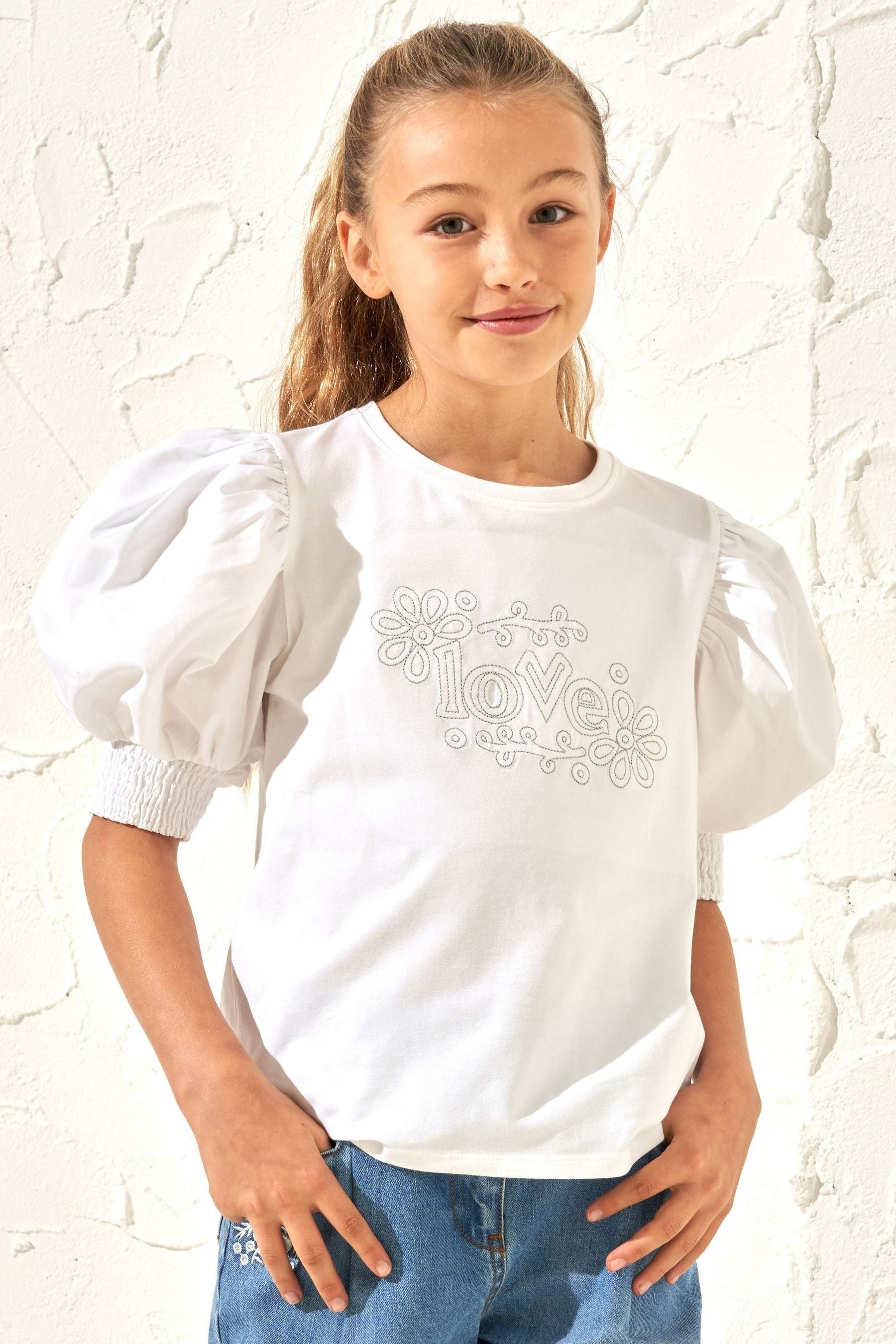 White Angel & Rocket Embellished Love Alessia T-Shirt