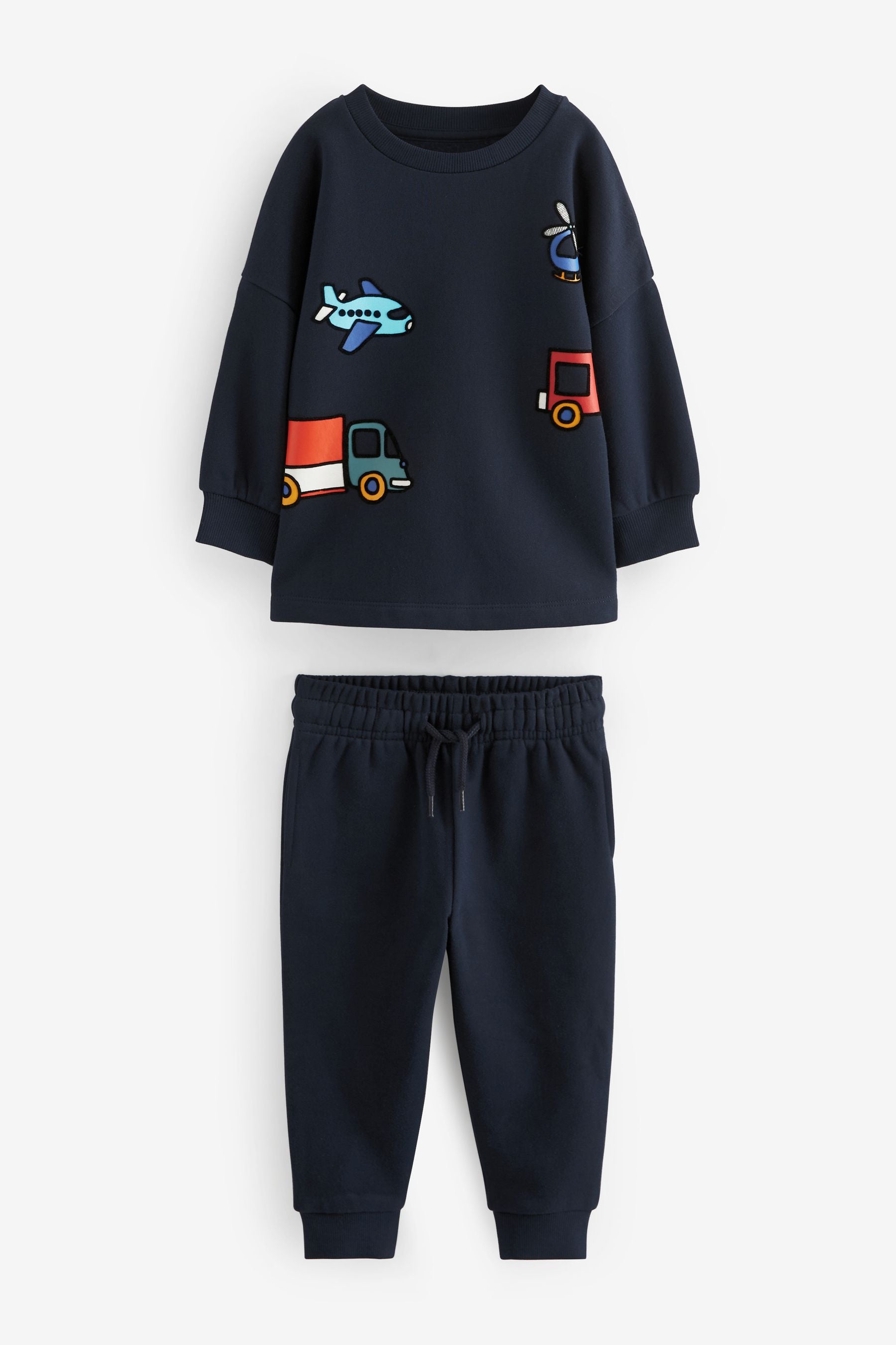 Navy Transport Long Sleeve Top and Leggings Set (3mths-7yrs)