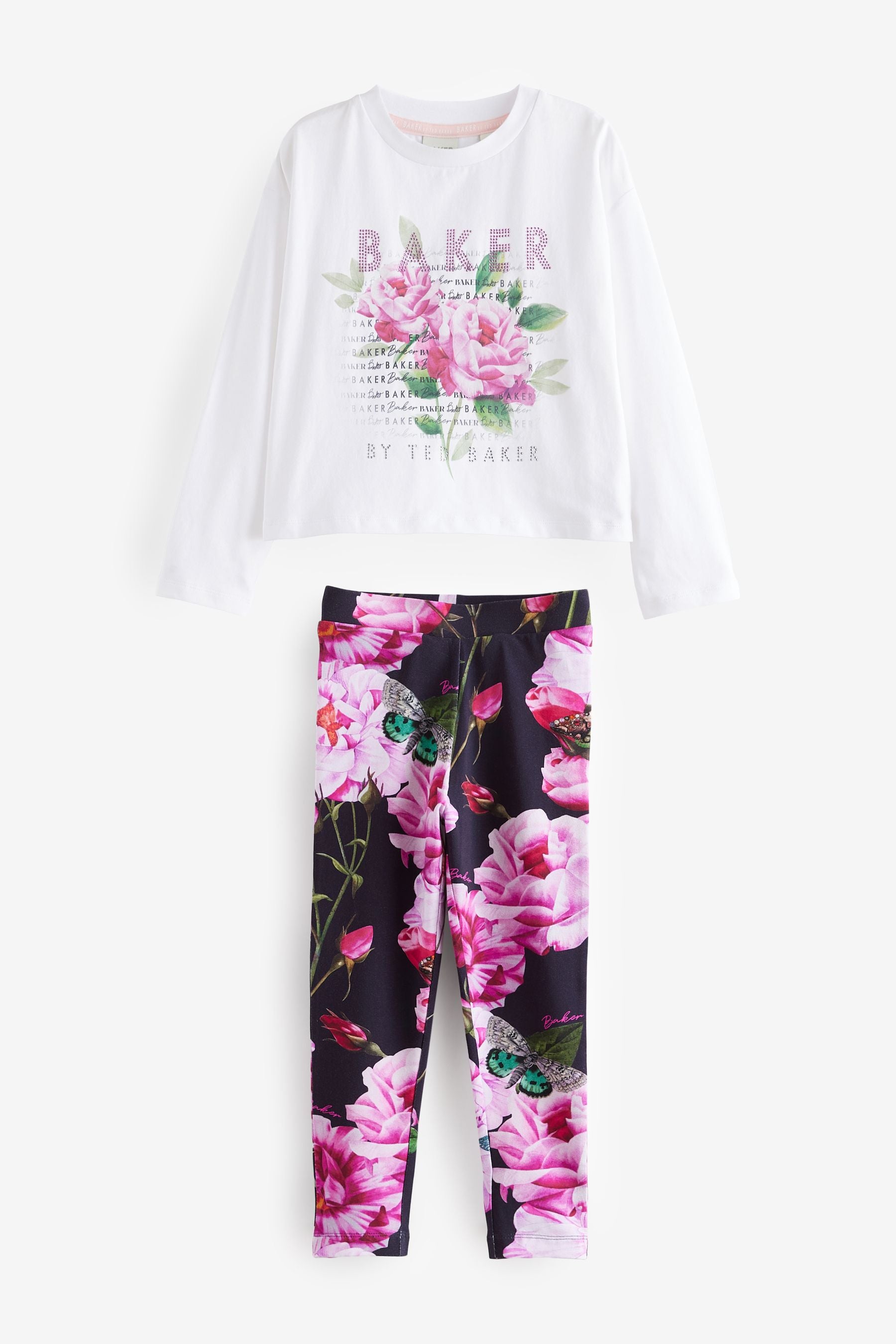 Baker by Ted Baker Navy Floral Graphic T-Shirt And Legging Set