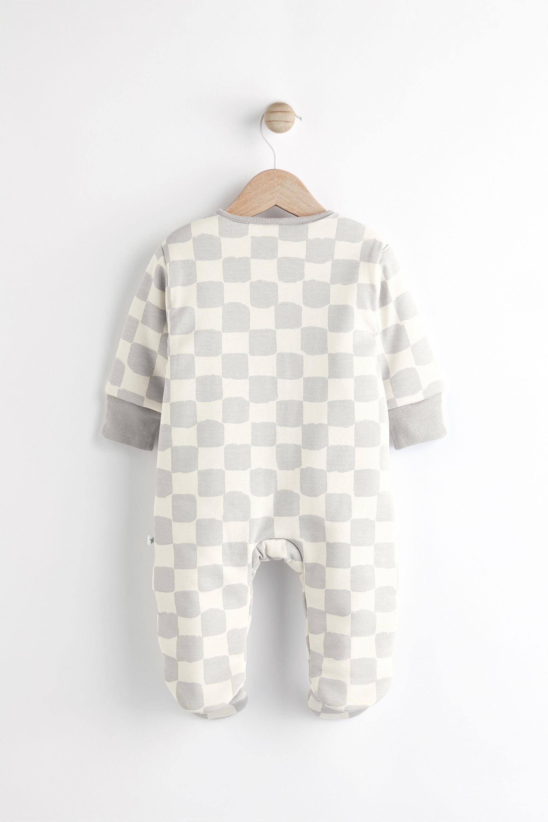 White/Grey 2.5 Tog Wadded Zip Sleepsuit