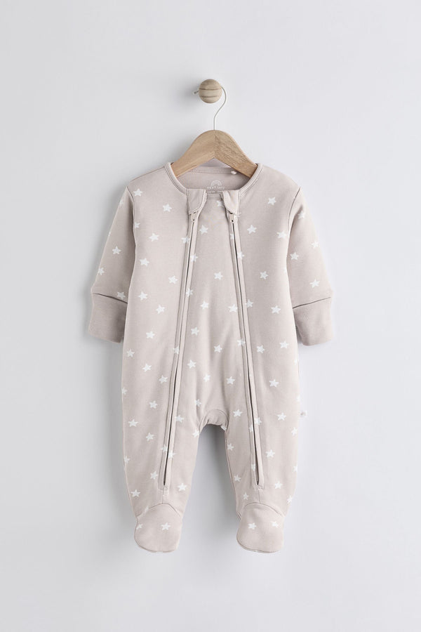 Neutral 2.5 Tog Wadded Zip Sleepsuit