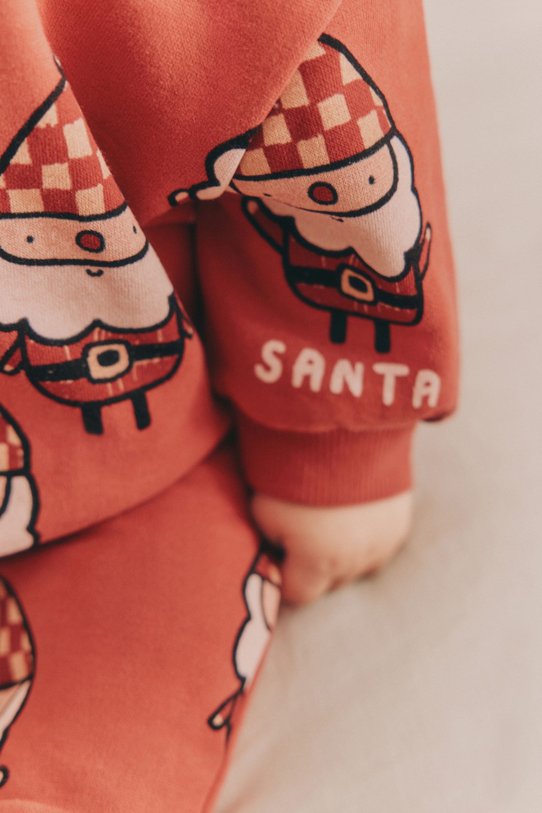 Red Santa Baby Christmas Cost Sweatshirt and Joggers Set (0mths-2yrs)