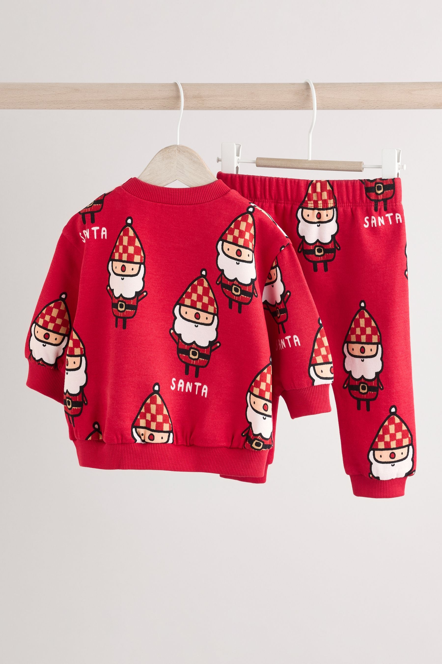 Red Santa Baby Christmas Cosy Sweatshirt and Joggers Set (0mths-2yrs)