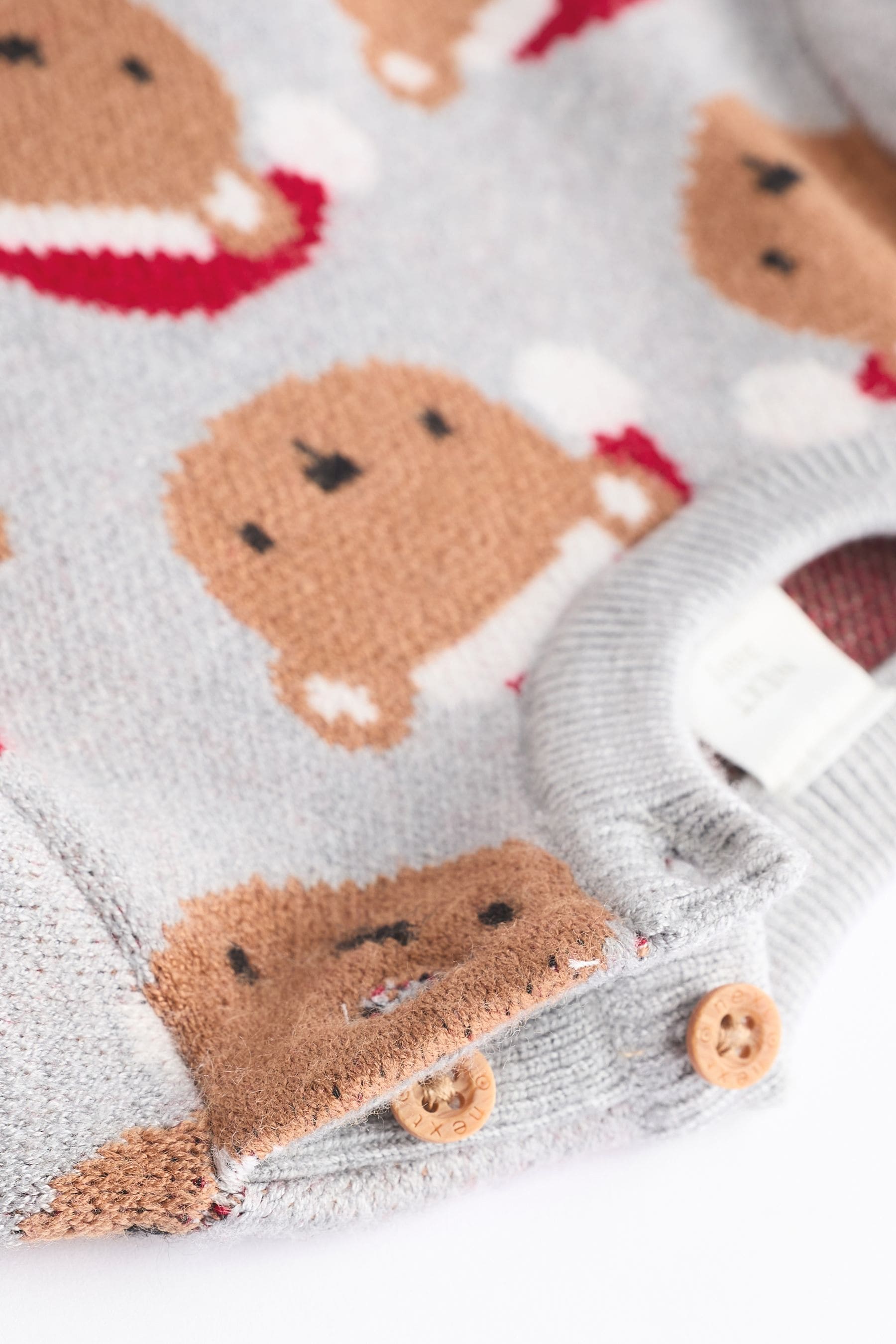 Grey Bear Christmas Knitted Jumper and Leggings Baby Set (0mths-2yrs)