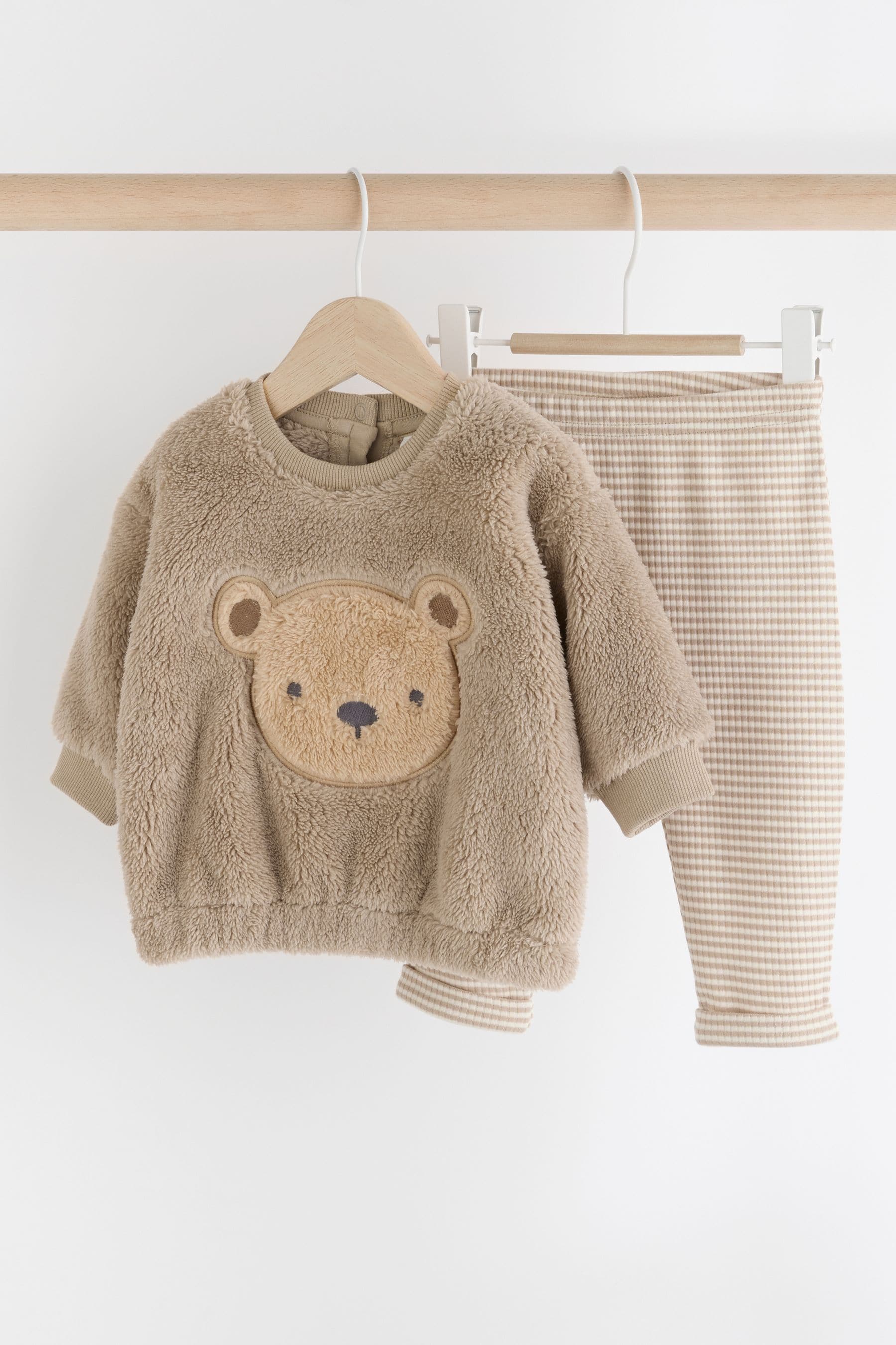 Neutral Bear Cosy Baby Fleece Top and Leggings Set (0mths-2yrs)