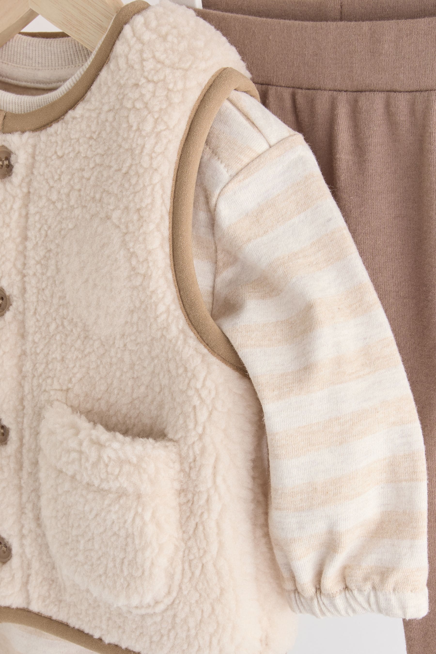 Neutral Cub Borg Baby Gilet Set (0mths-3yrs)