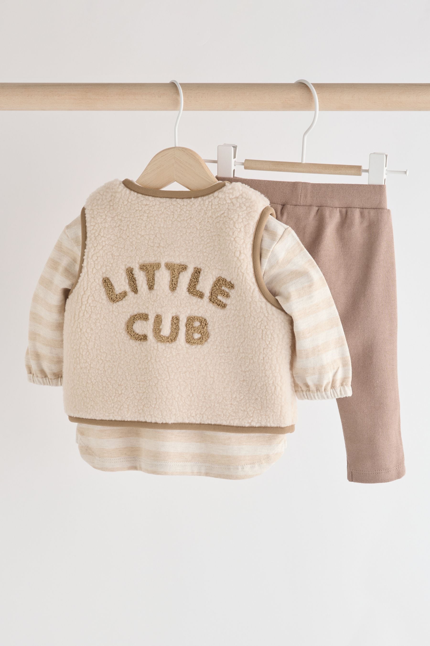 Neutral Cub Borg Baby Gilet Set (0mths-3yrs)