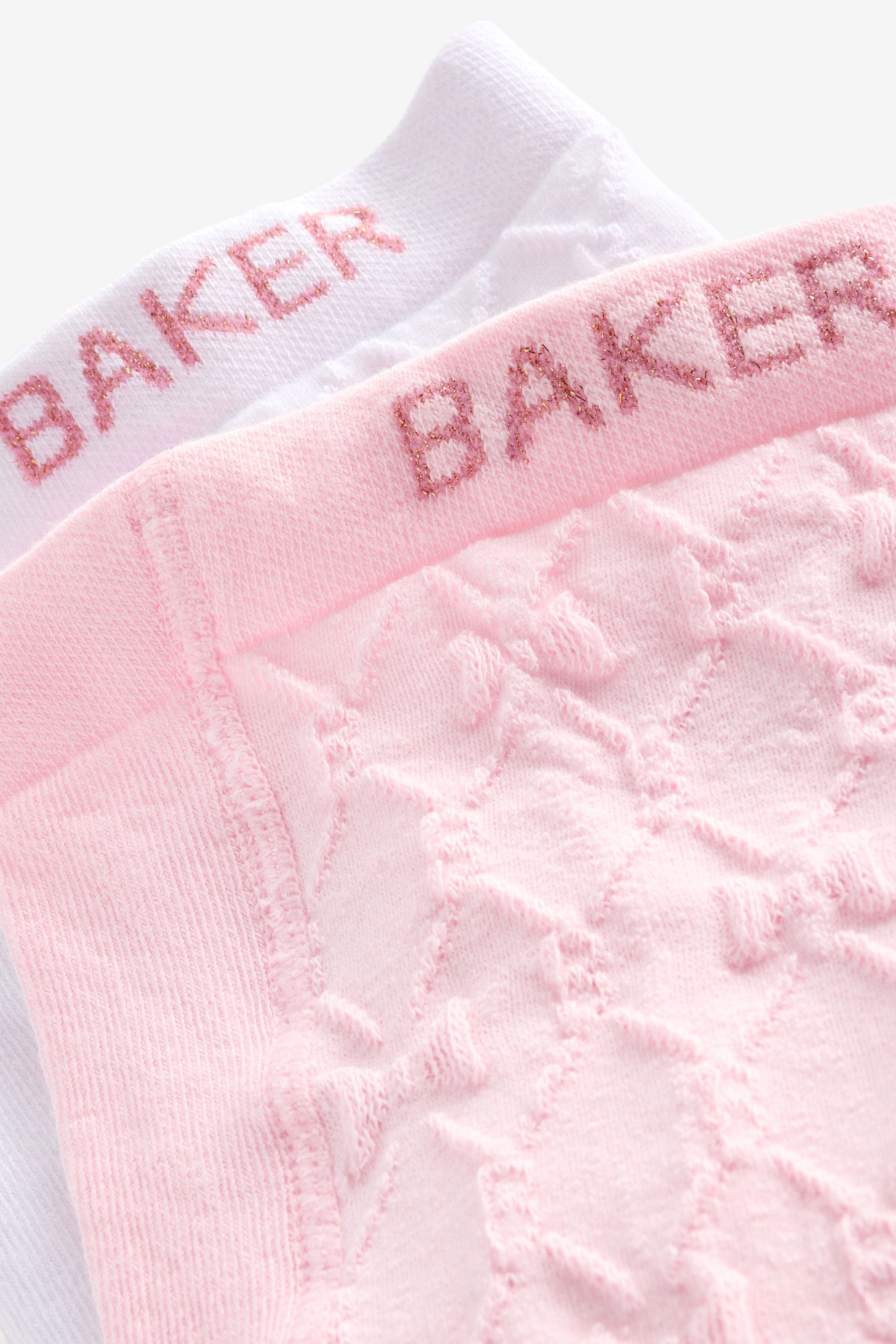 Baker by Ted Baker Pink/Cream Tights 2 Pack