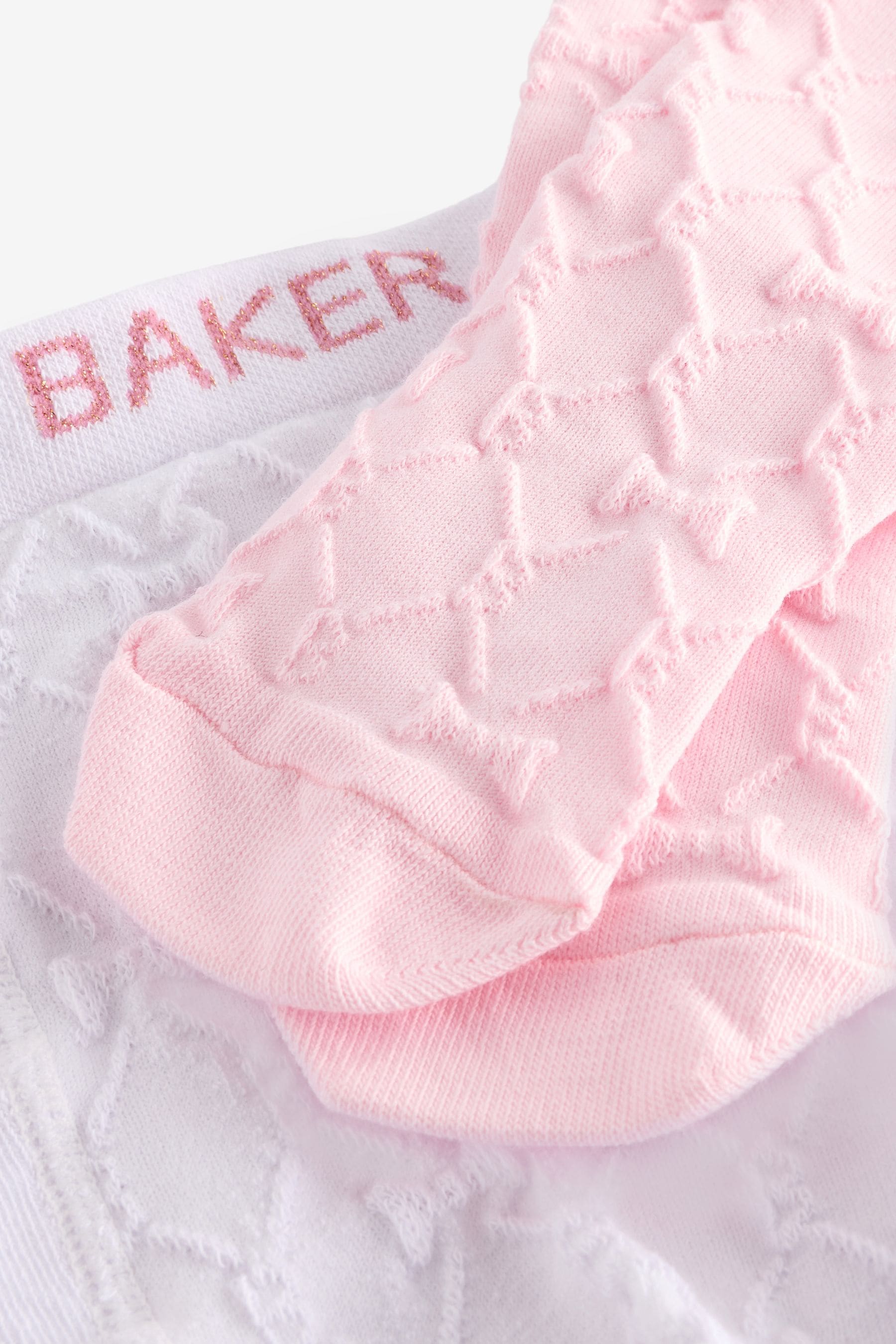 Baker by Ted Baker Pink/Cream Tights 2 Pack