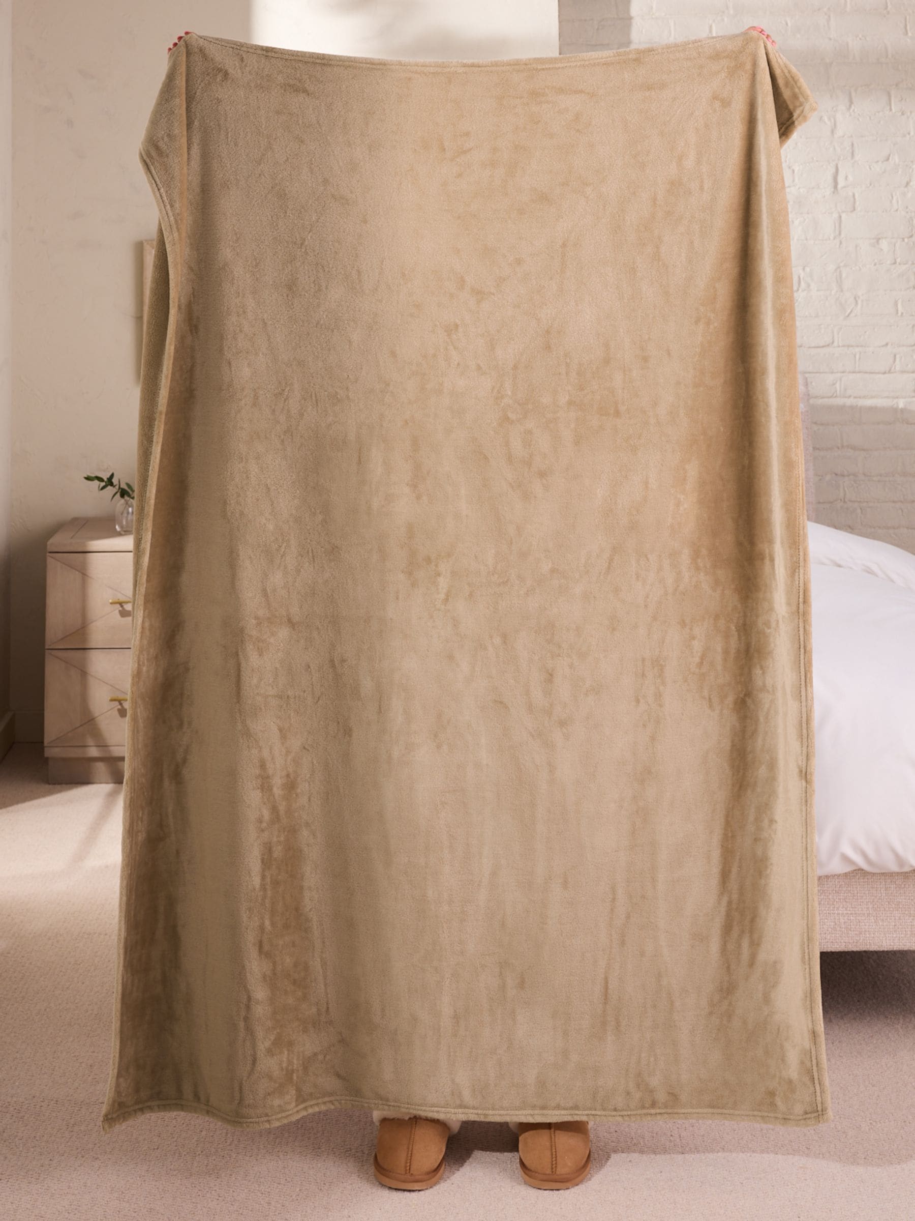 Mink Brown Plush Fleece Throw