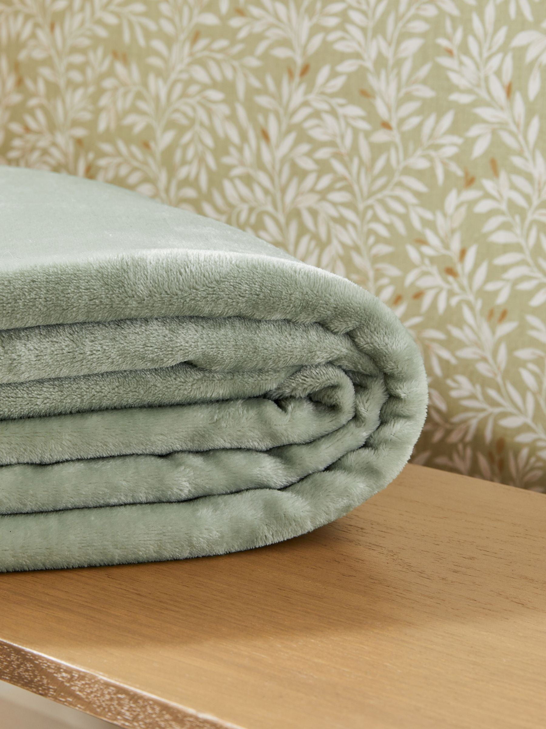 Sage Green Plush Fleece Throw