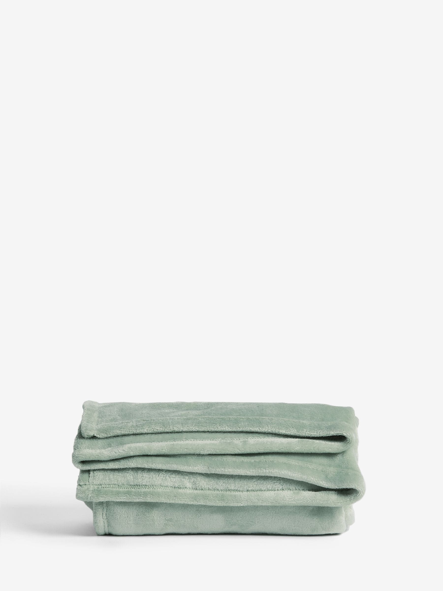 Sage Green Plush Fleece Throw