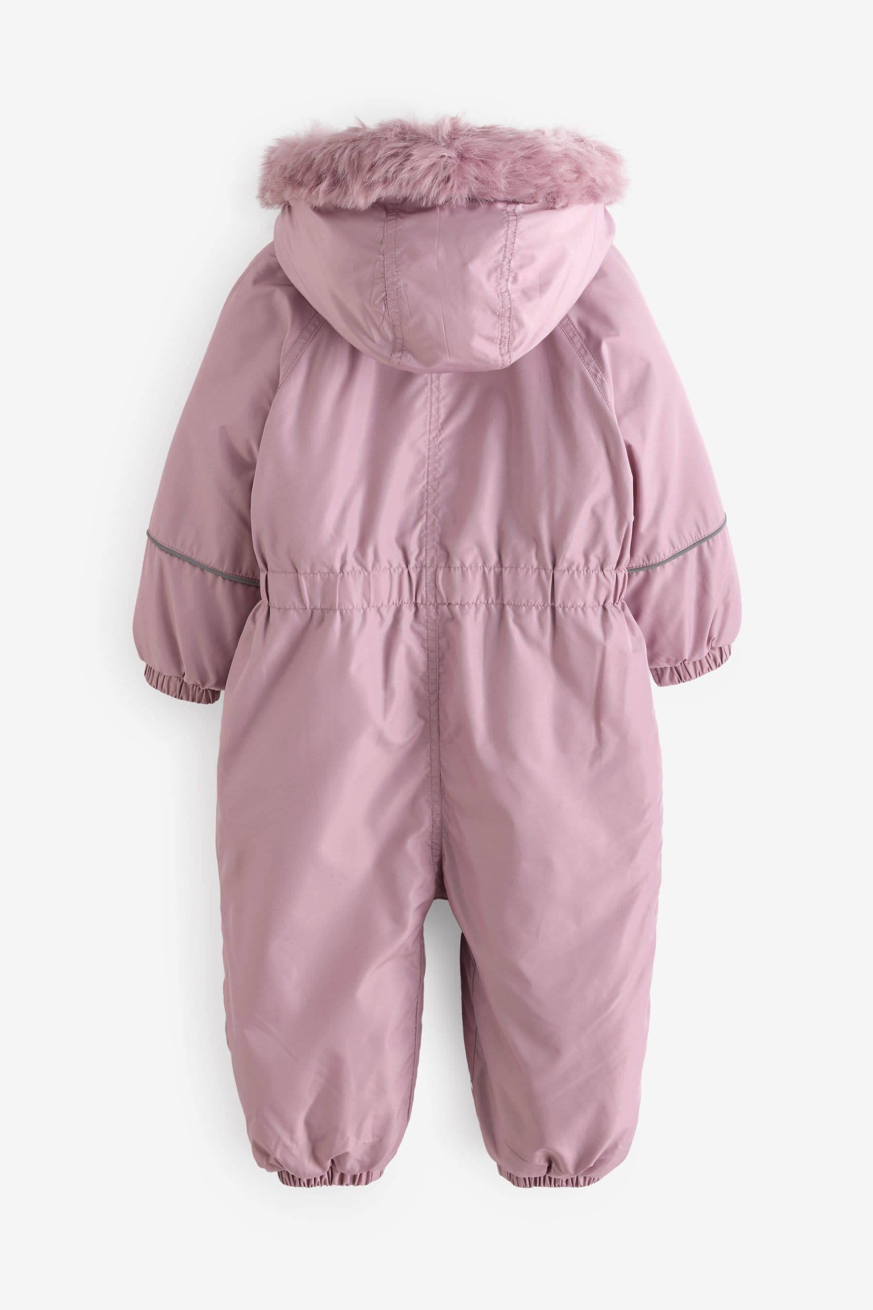 Pink Shower Resistant Faux Fur Trim Snowsuit (3mths-7yrs)