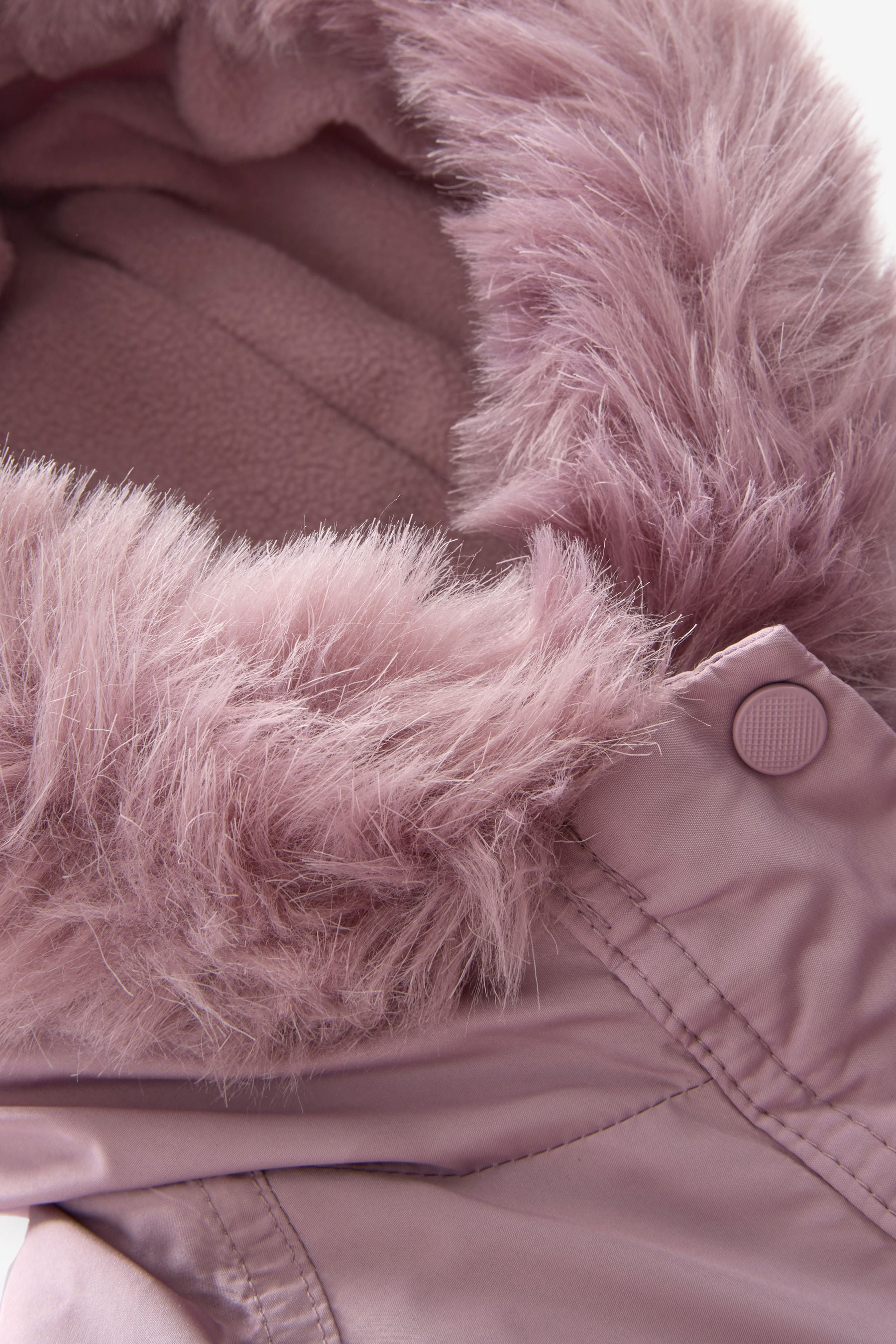 Pink Shower Resistant Faux Fur Trim Snowsuit (3mths-7yrs)