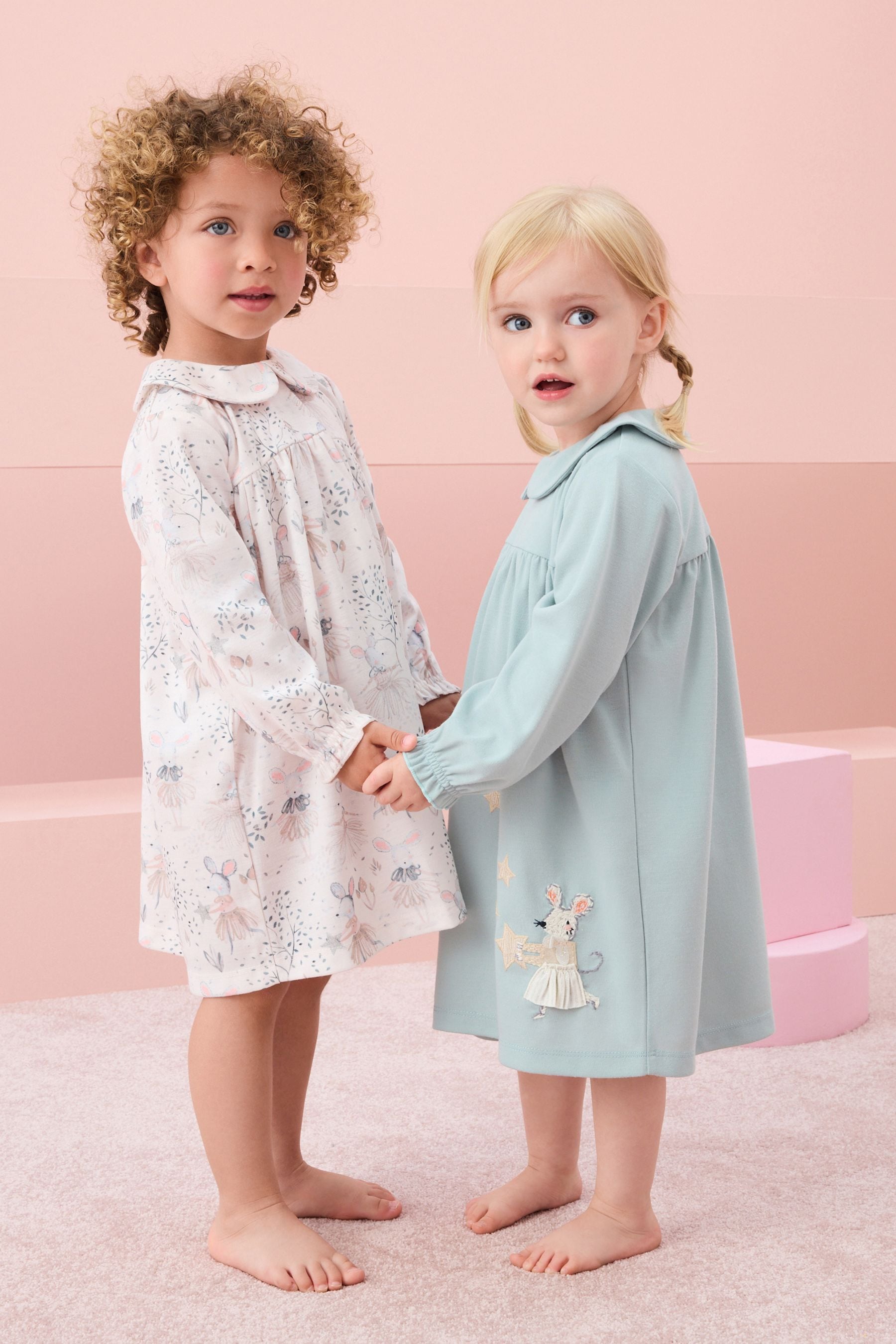 Blue/White Mouse Nighties 2 Pack (2-12yrs)