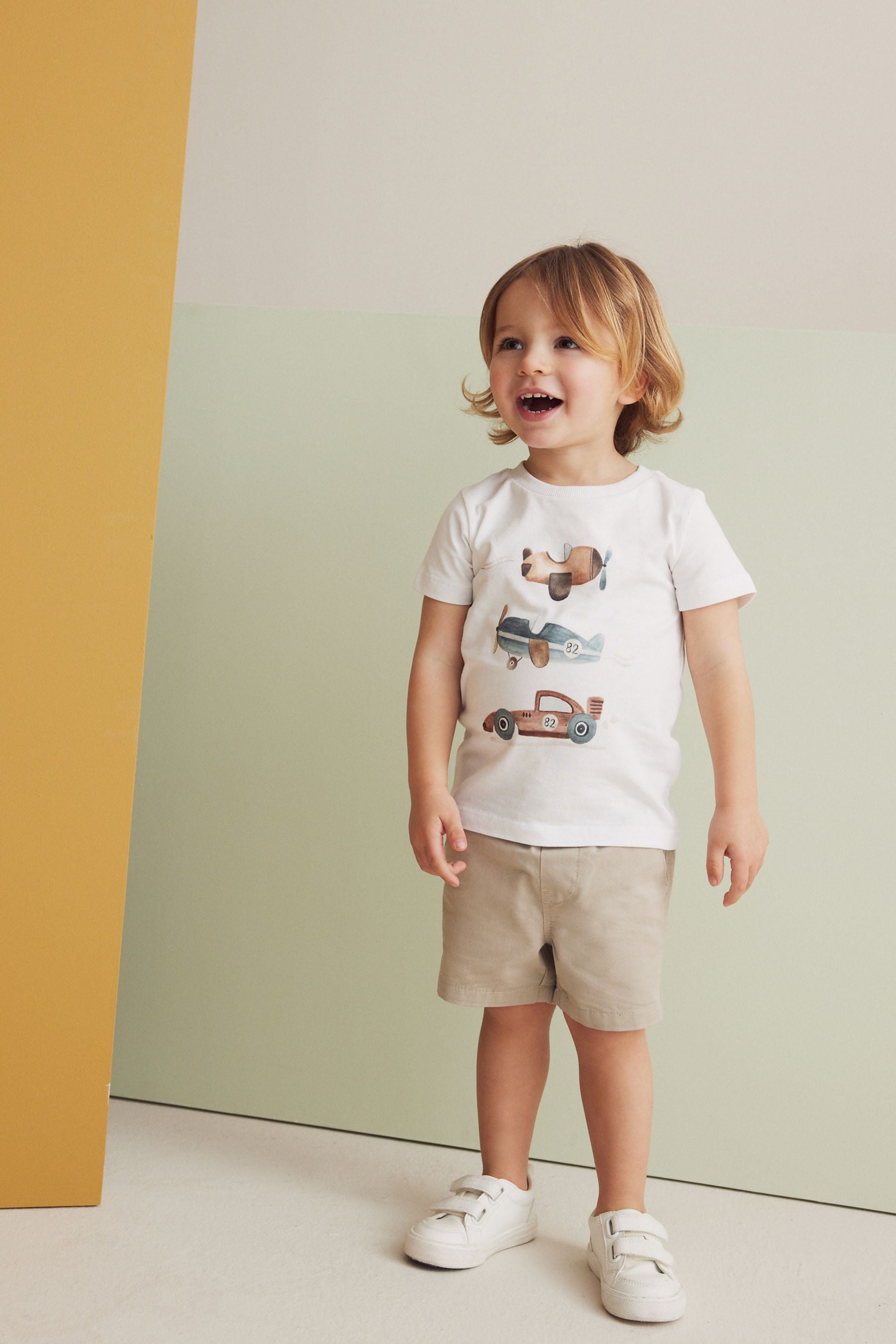 White Transport Short Sleeve T-Shirt (3mths-7yrs)