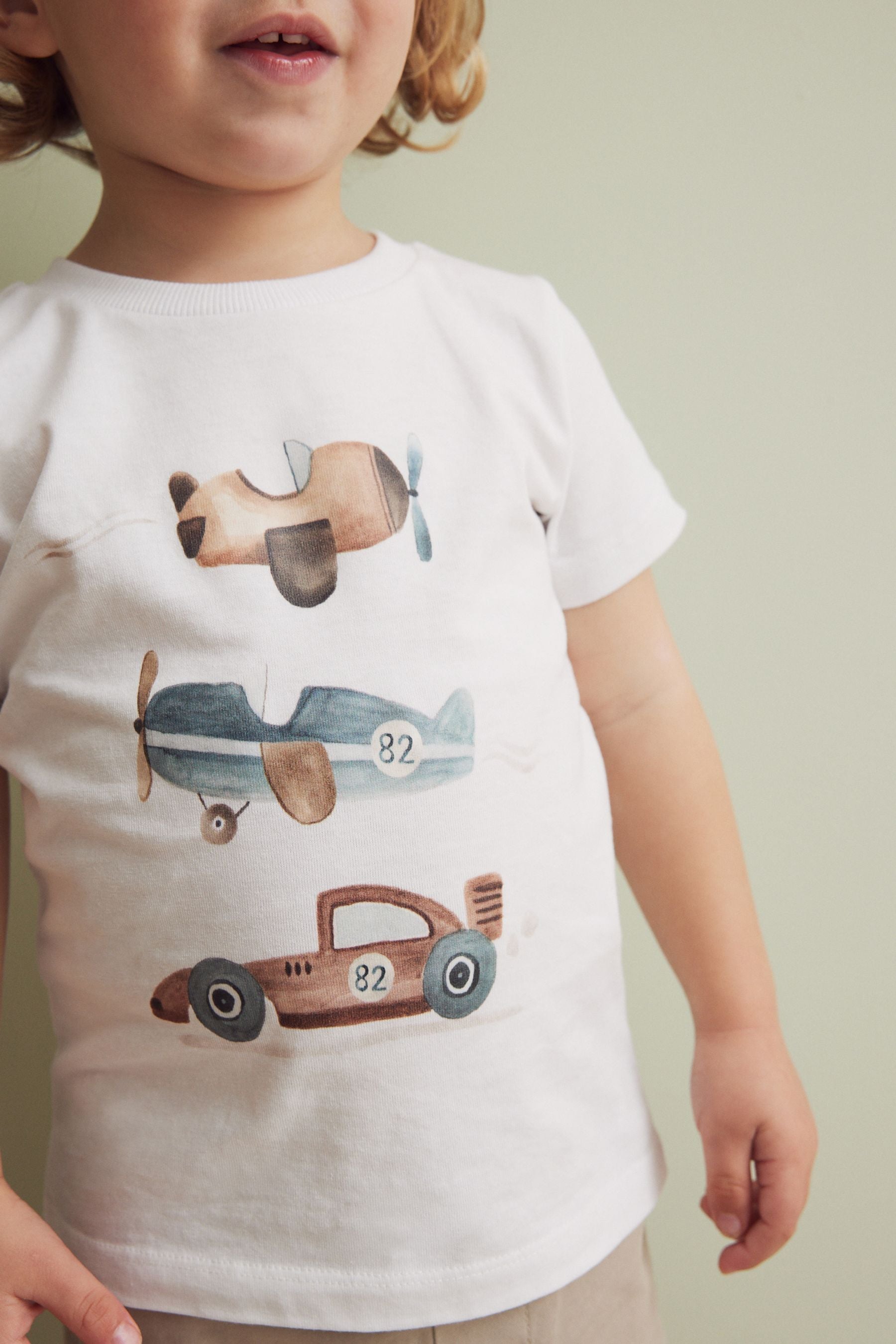 White Transport Short Sleeve T-Shirt (3mths-7yrs)