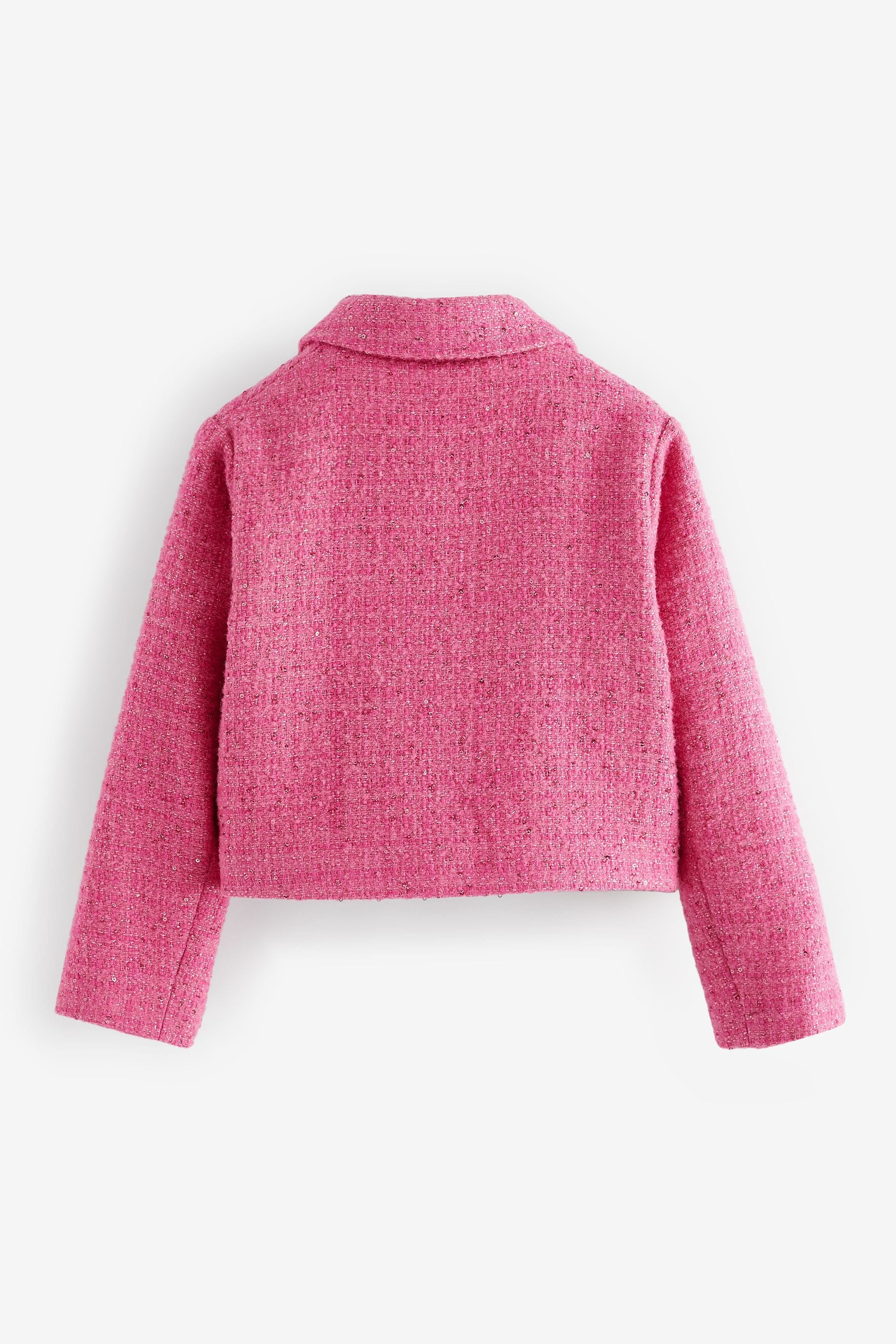 Pink Crop Wool Blend Sparkle Coat (3-16yrs)