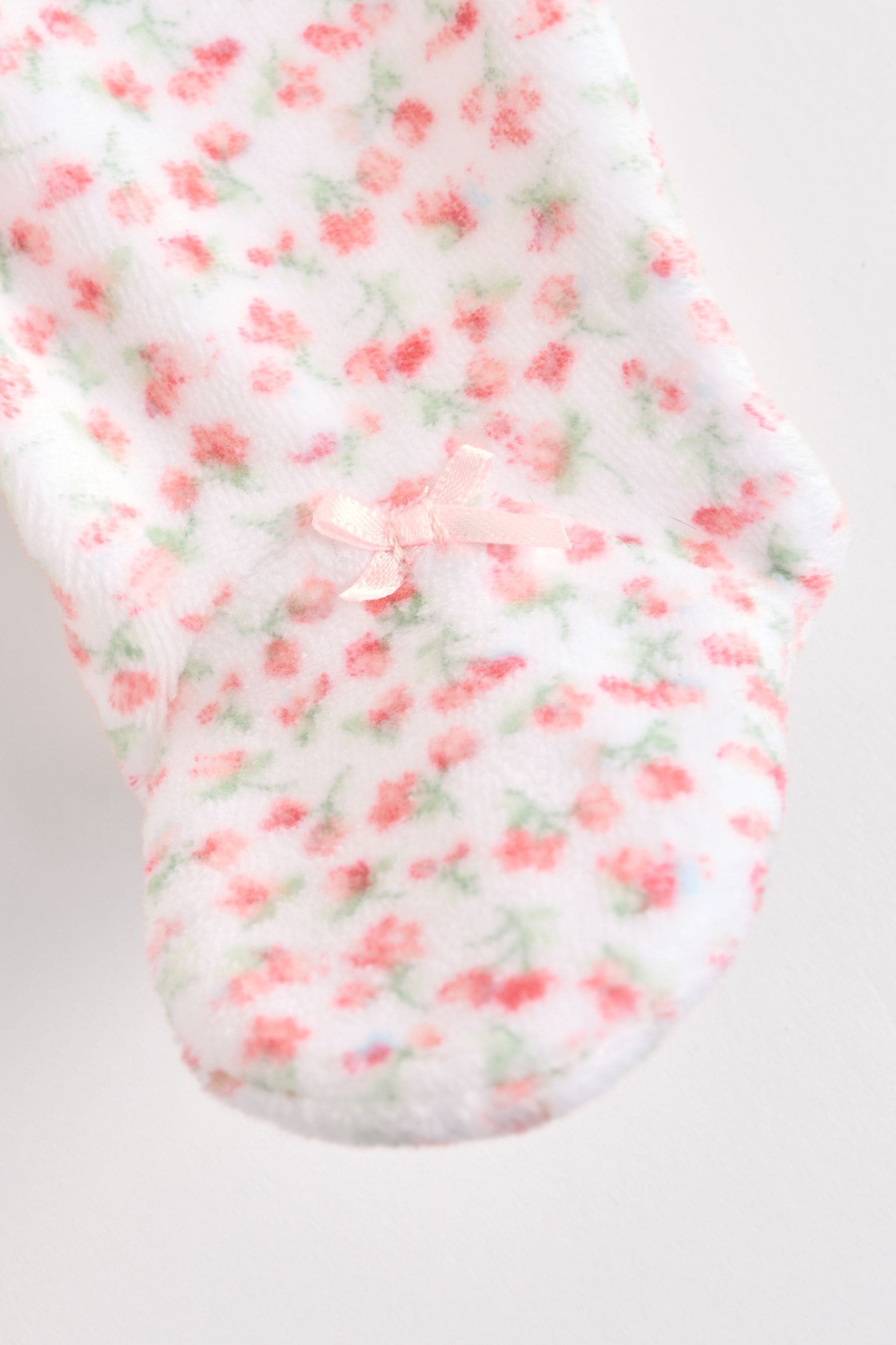 White Ditsy Baby Velvet Christmas Sleepsuit (0mths-3yrs)