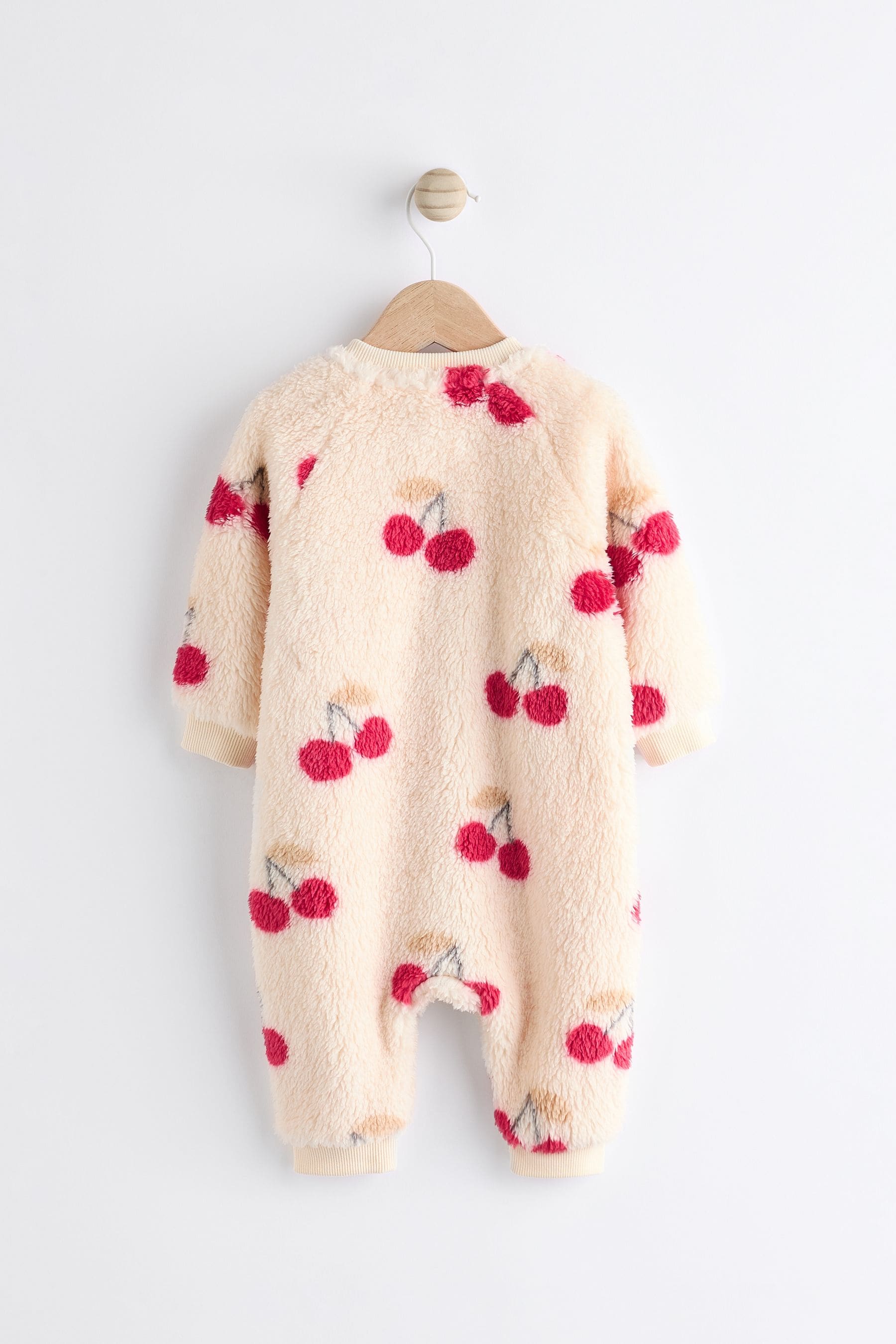 White Heavyweight Fleece Baby Sleepsuit