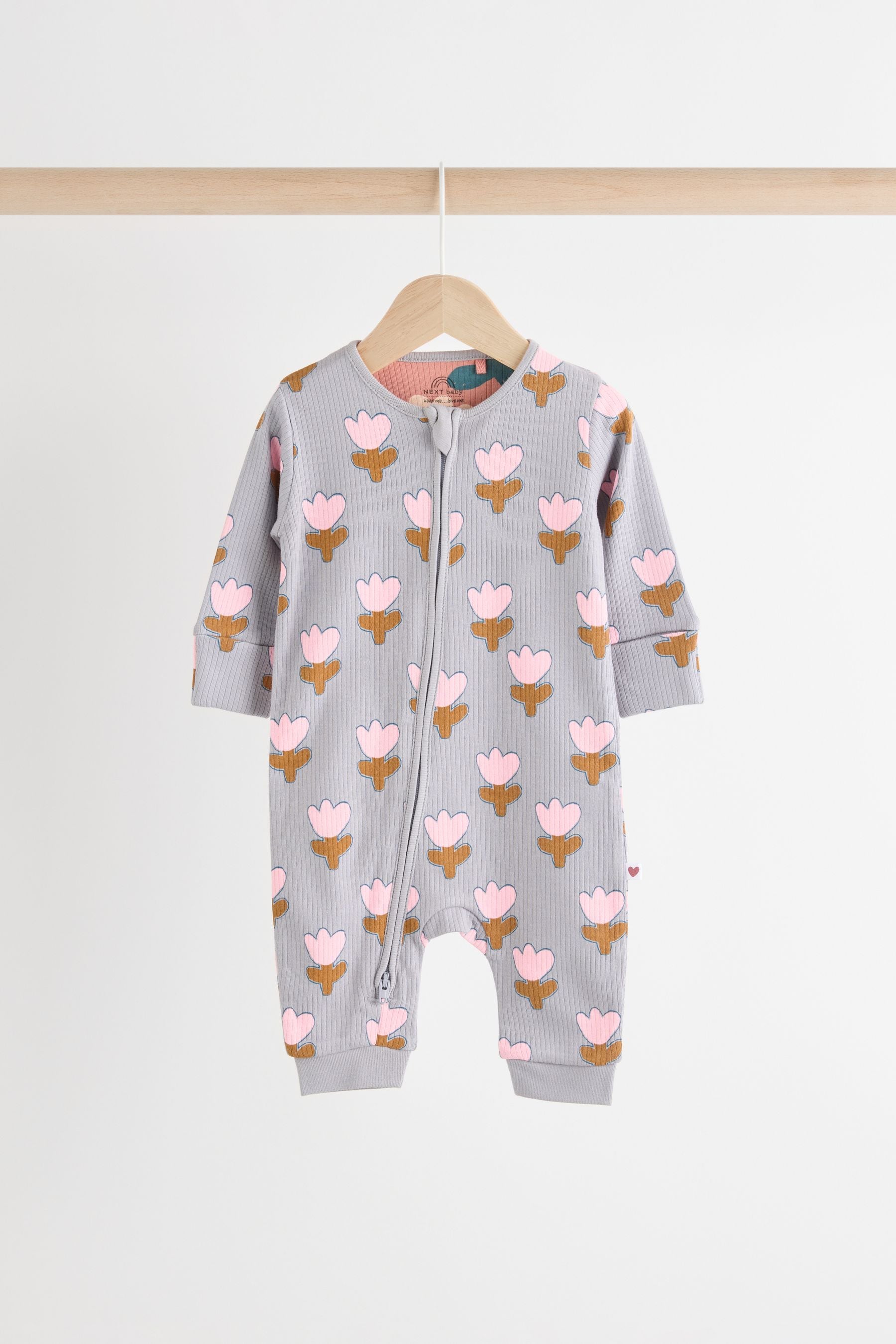 Cream Baby Two Way Zip Footless Sleepsuits 3 Pack (0mths-3yrs)