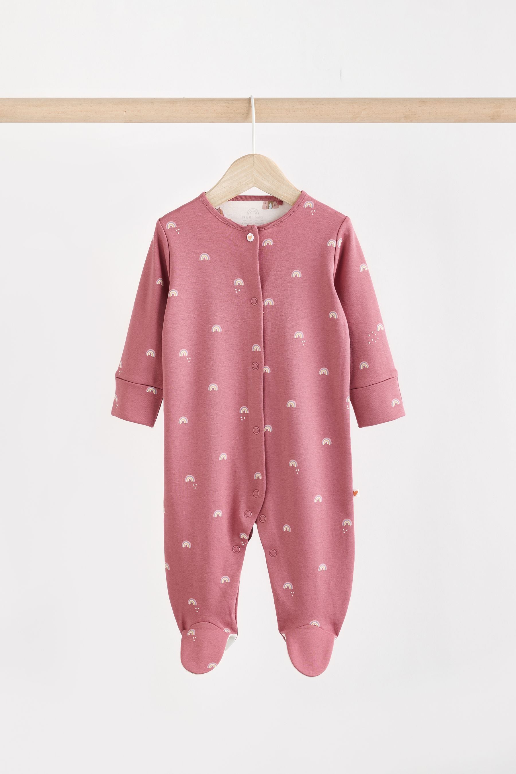 Pastel Character Baby Footed Cotton Sleepsuits 5 Pack (0-2yrs)