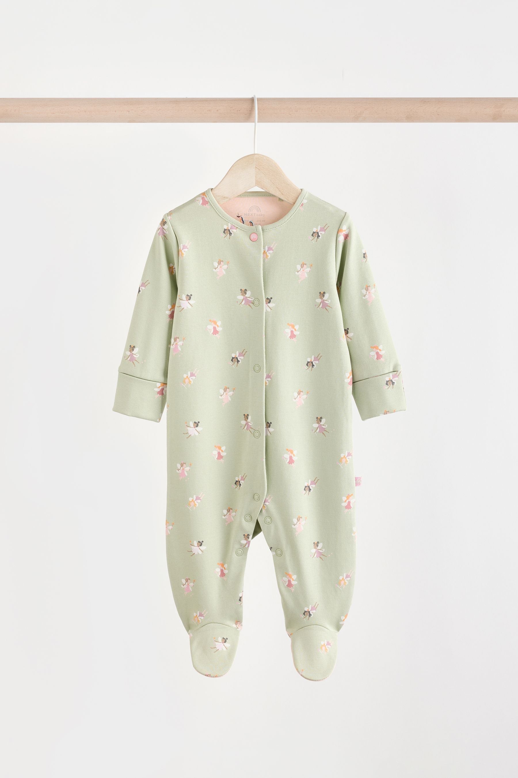 Pastel Character Baby Footed 100% Cotton Sleepsuits 5 Pack (0-2yrs)