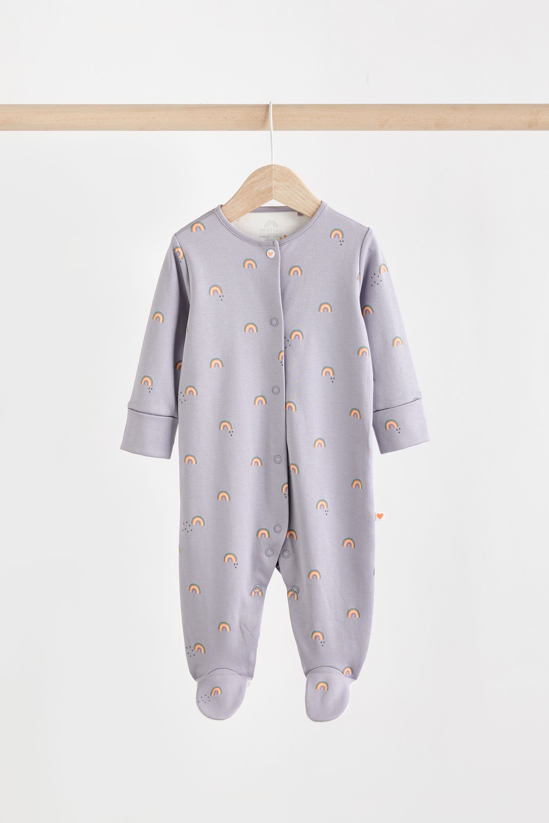 Pastel Character Baby Footed 100% Cotton Sleepsuits 5 Pack (0-2yrs)