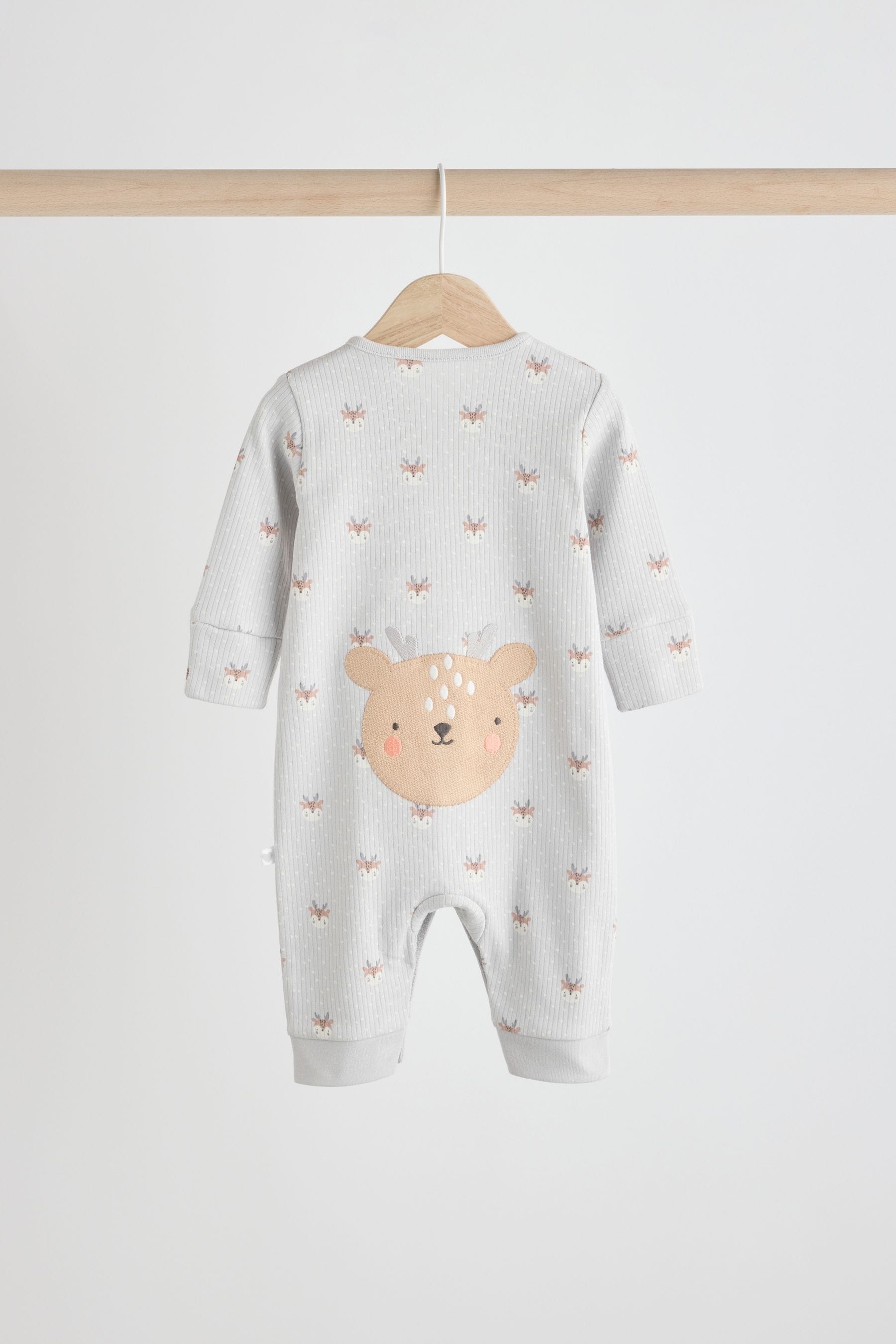 Grey/Pink Baby Footless Sleepsuits 3 Pack (0mths-3yrs)