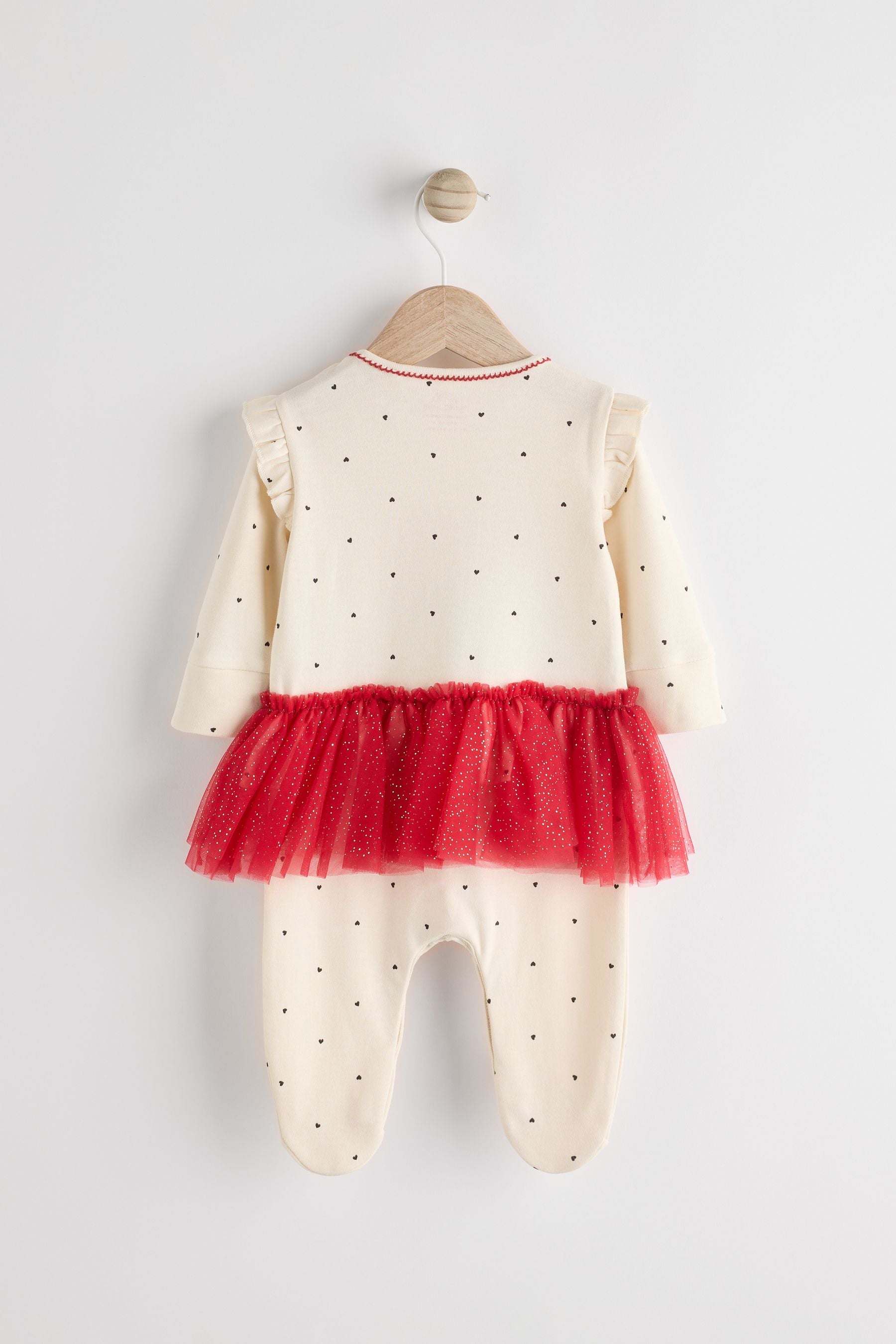 Red/Cream Baby Christmas Tutu Sleepsuit (0mths-2yrs)