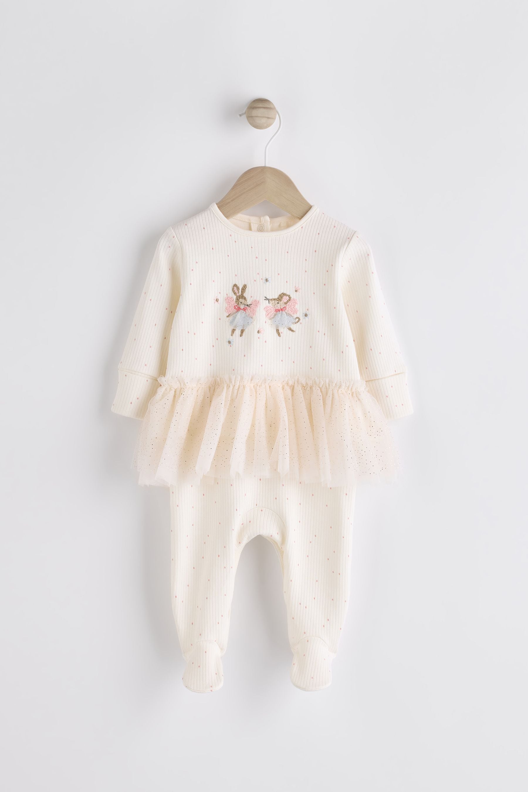 Pink Fairy Baby Christmas Tutu Sleepsuit (0mths-2yrs)