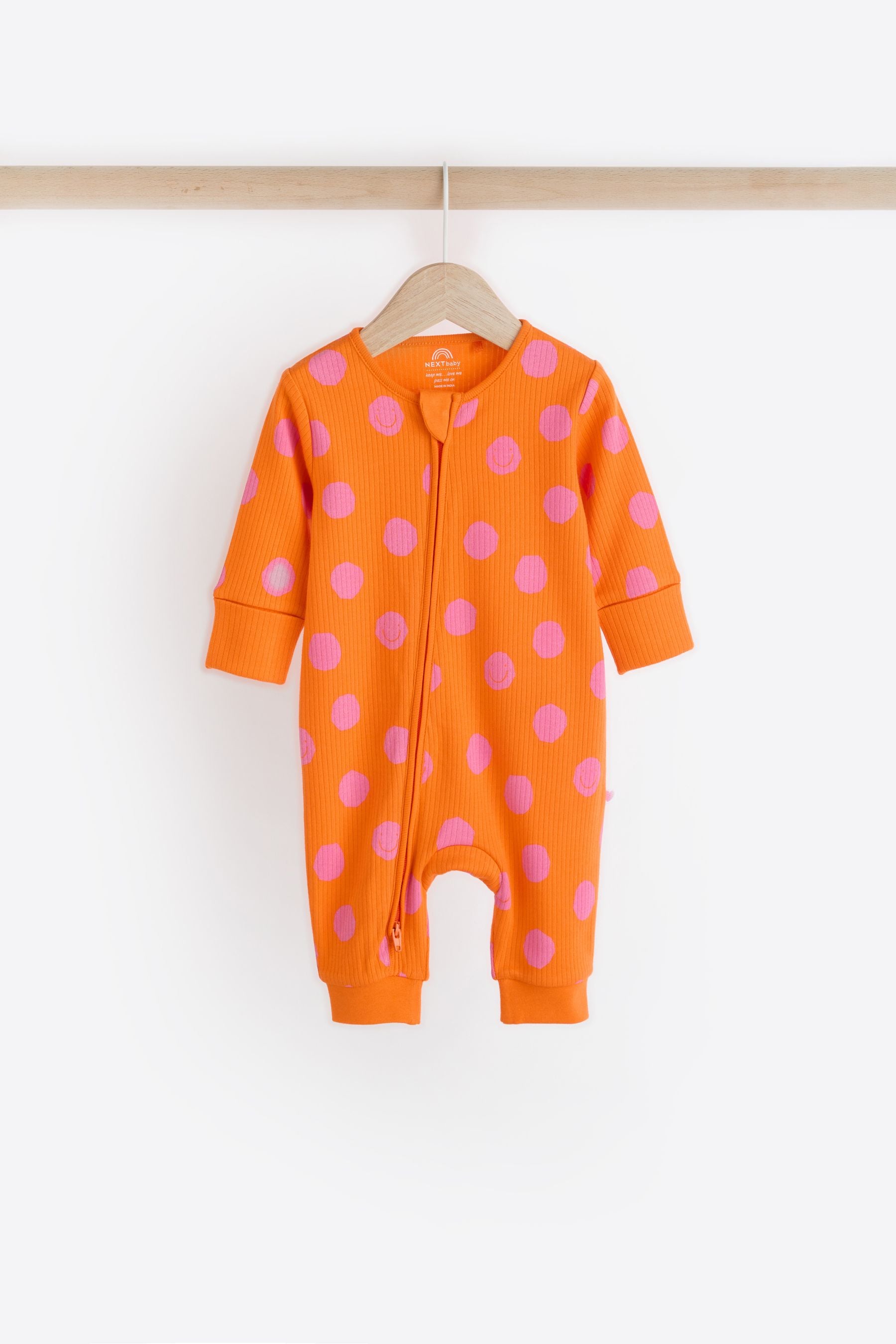 Bright Baby Two Way Zip Footless 100% Cotton Sleepsuits 3 Pack (0mths-3yrs)