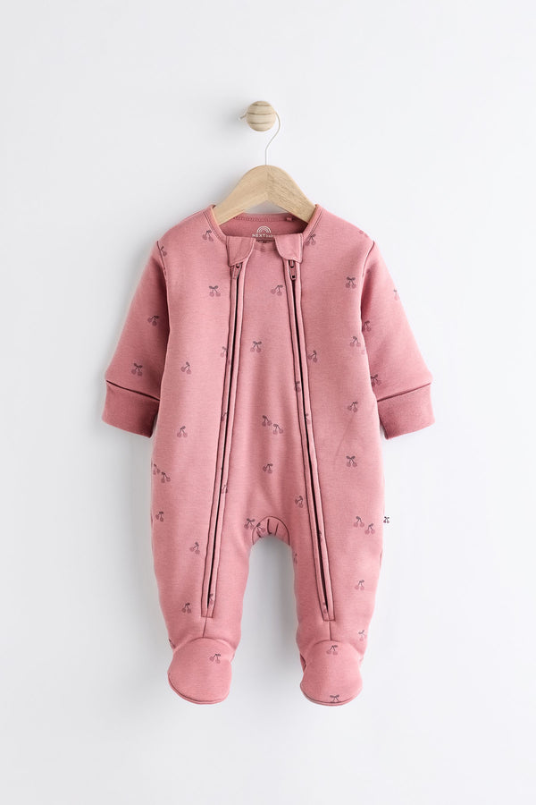 Pink 2.5 Tog Wadded Zip Sleepsuit