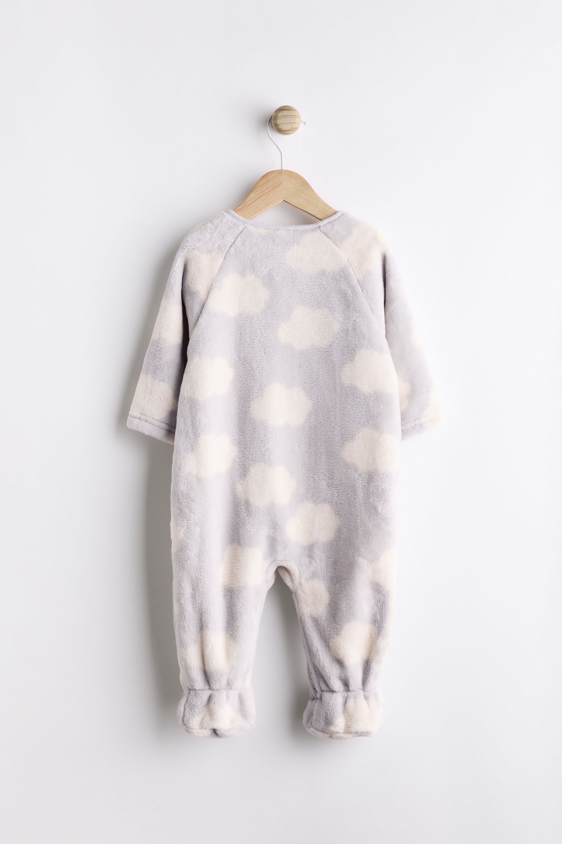 Grey Baby Fleece Zip Sleepsuit