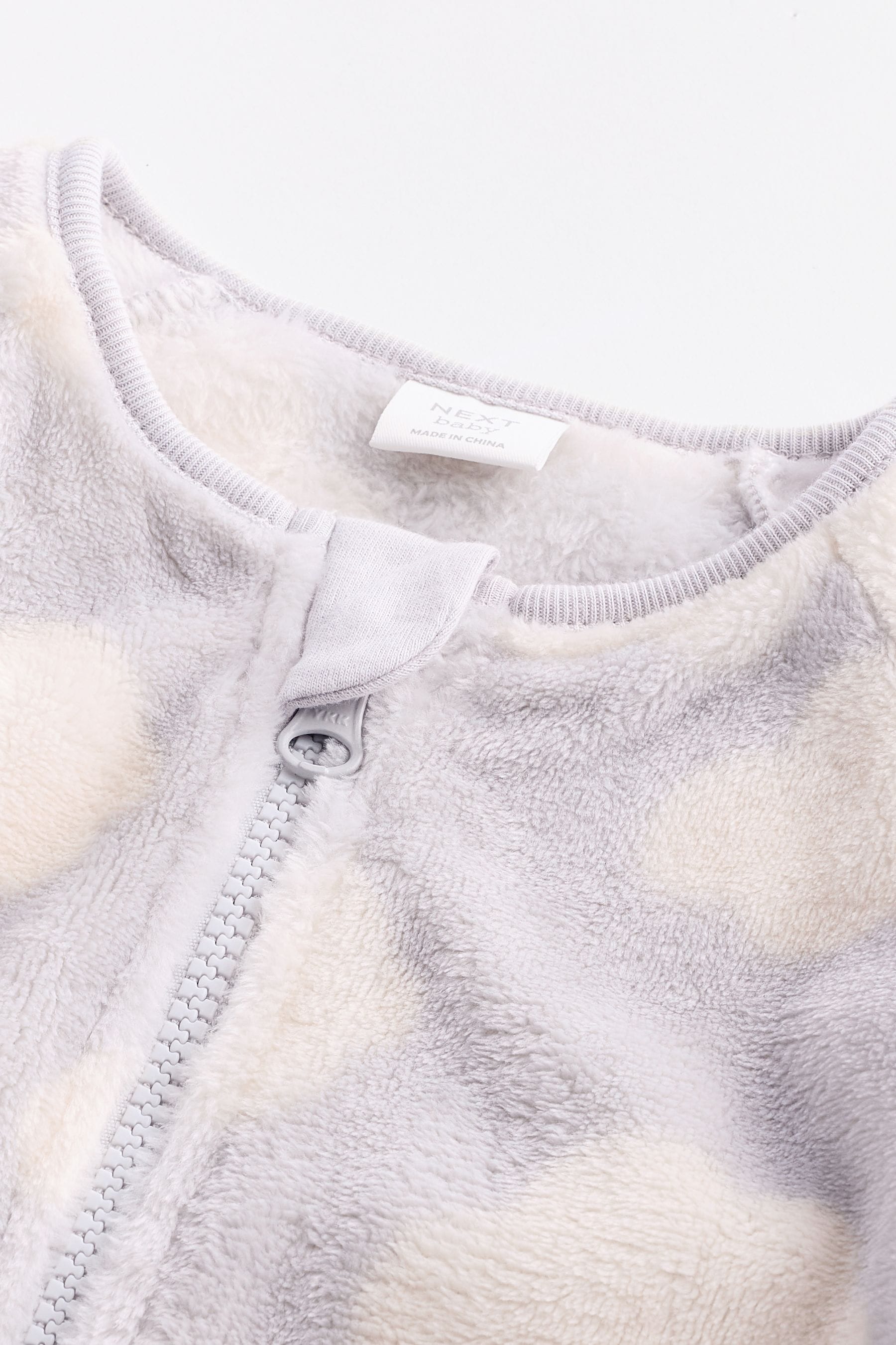 Grey Baby Fleece Zip Sleepsuit