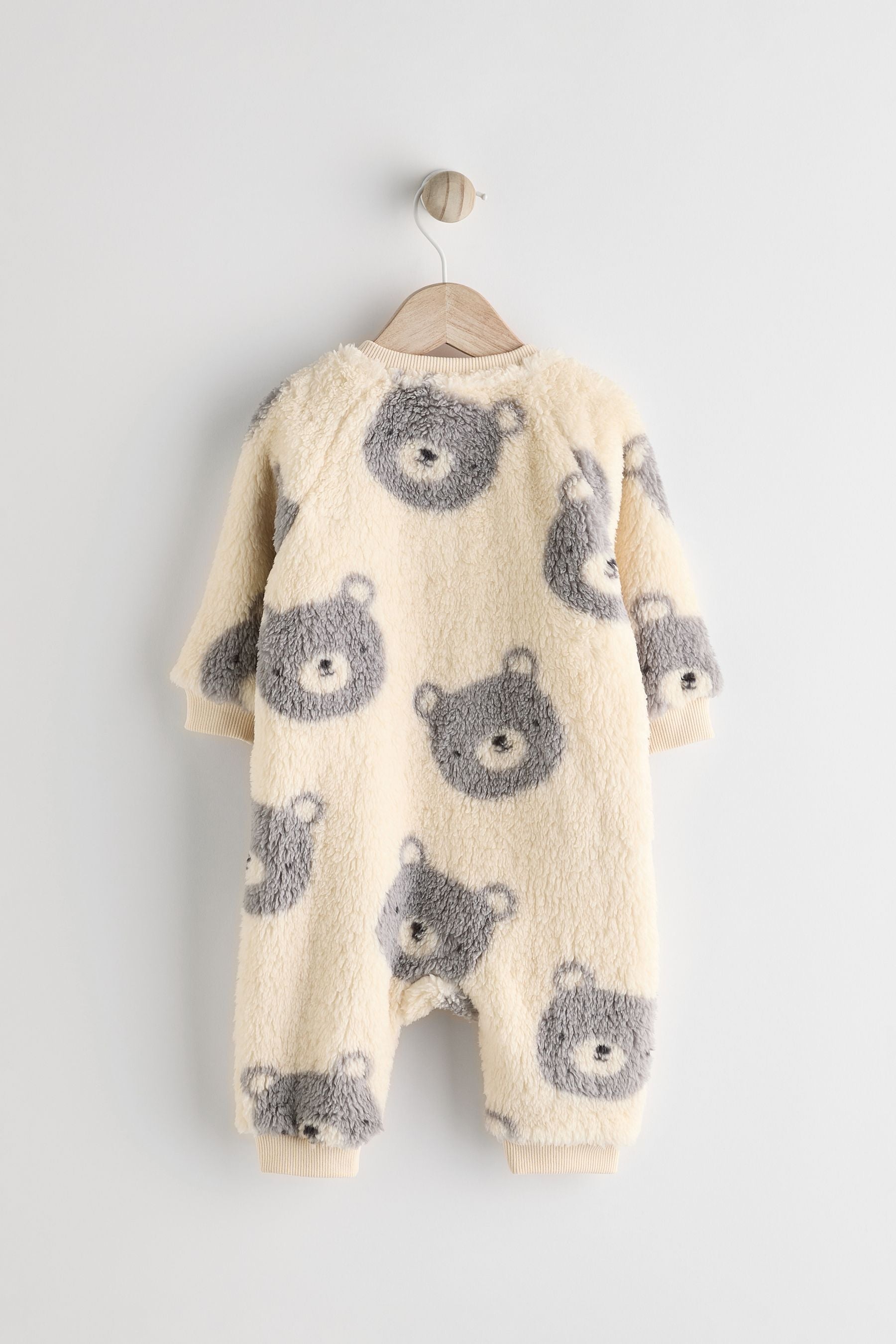 Grey Baby Fleece Sleepsuit