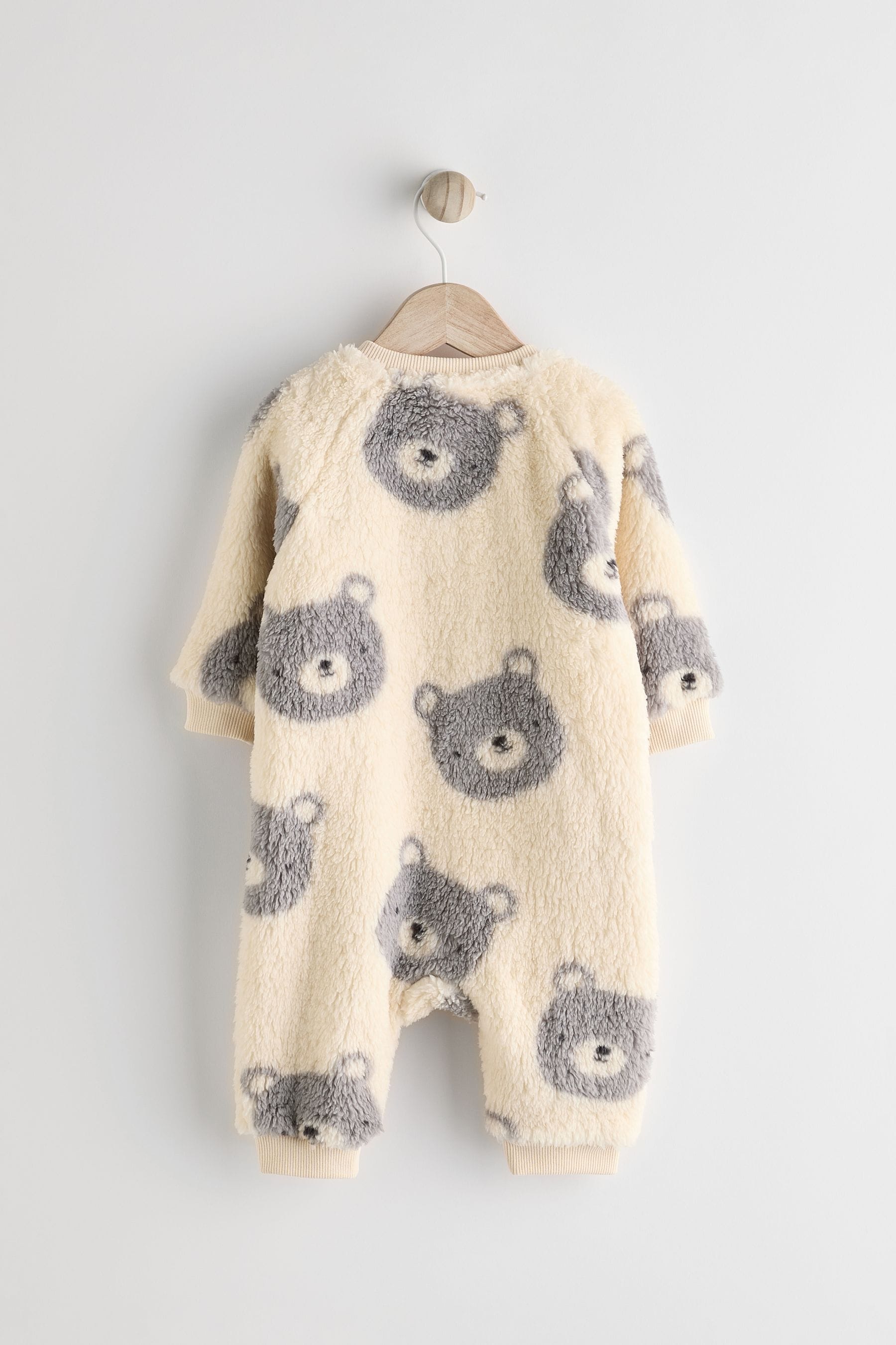 Grey Baby Fleece Zip Sleepsuit