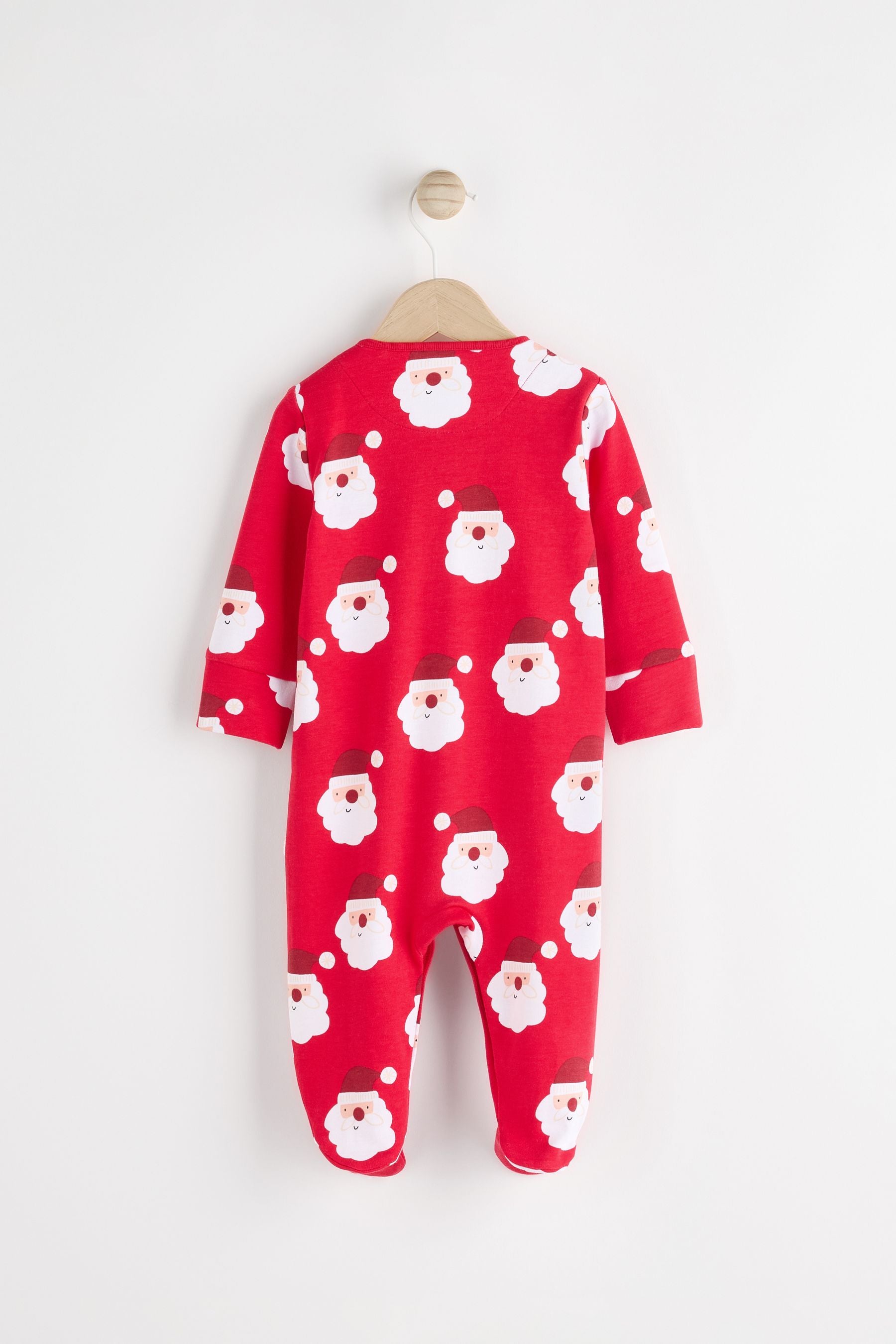 Red Baby Christmas Santa 100% Cotton Sleepsuit (0mths-2yrs)