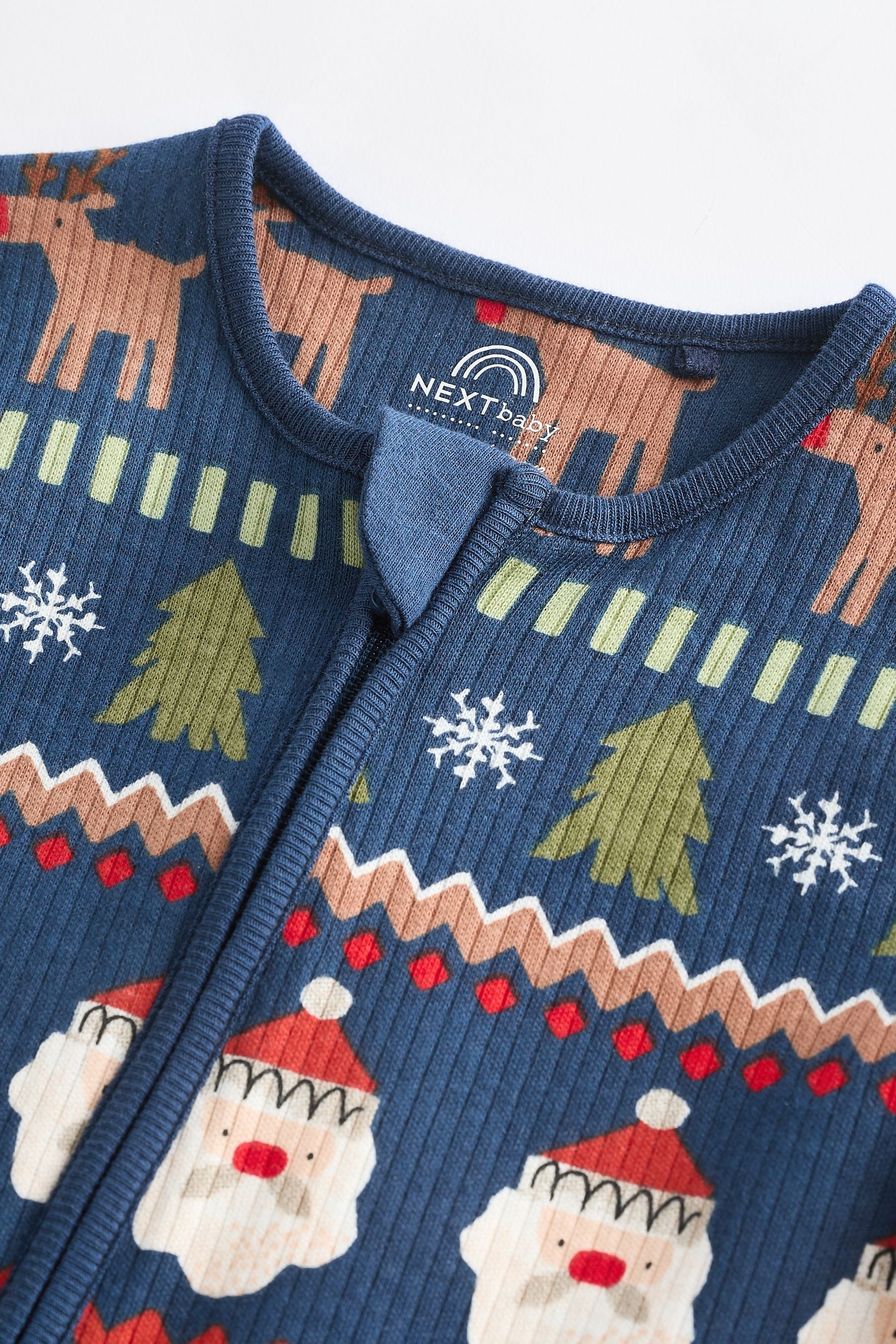 Navy Printed Baby Character Christmas Sleepsuit (0mths-3yrs)