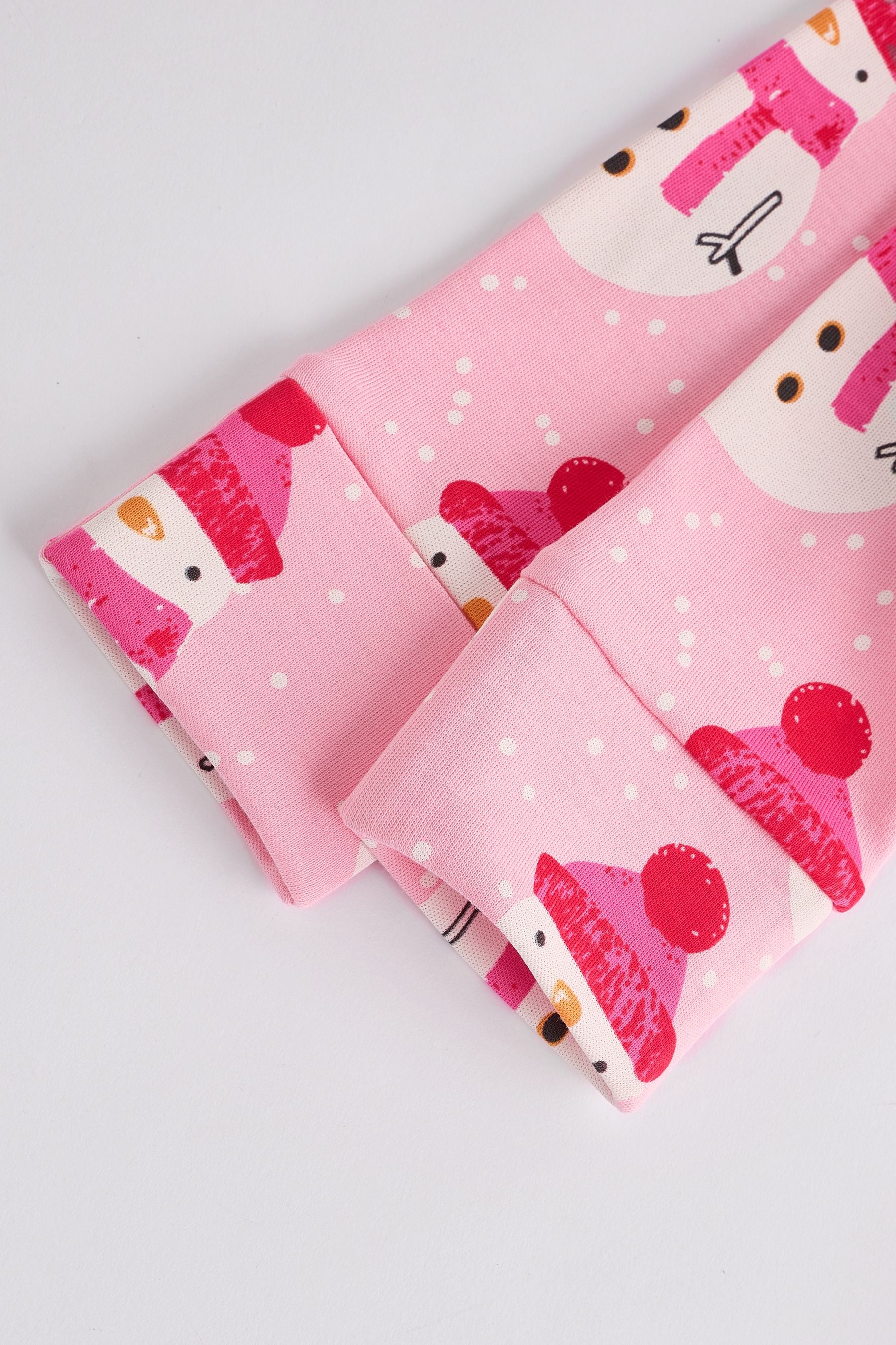 Pink Printed Snowman Christmas Baby Sleepsuit (0mths-2yrs)