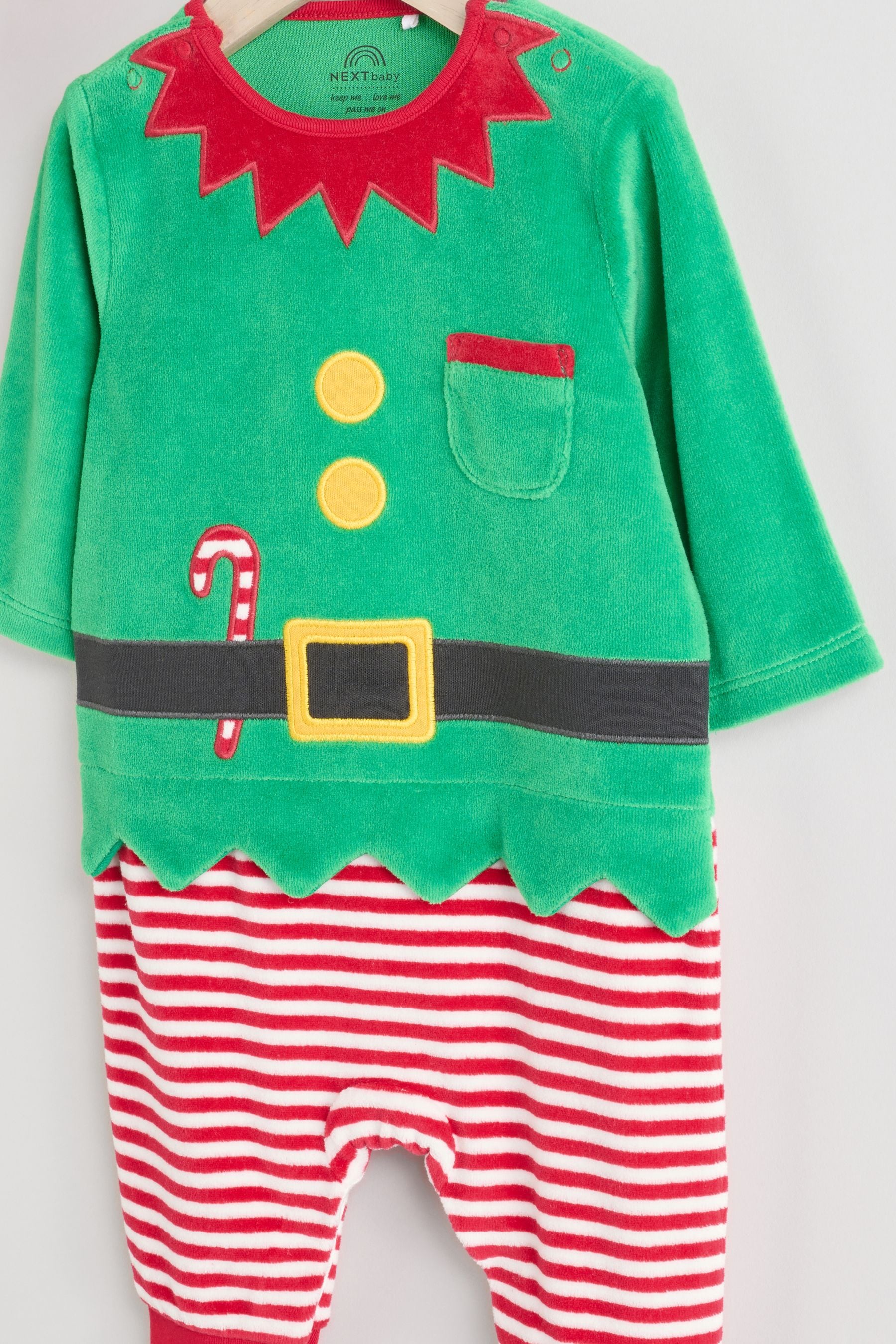 Green Elf Baby Christmas Sleepsuit & Hat Set (0mths-2yrs)