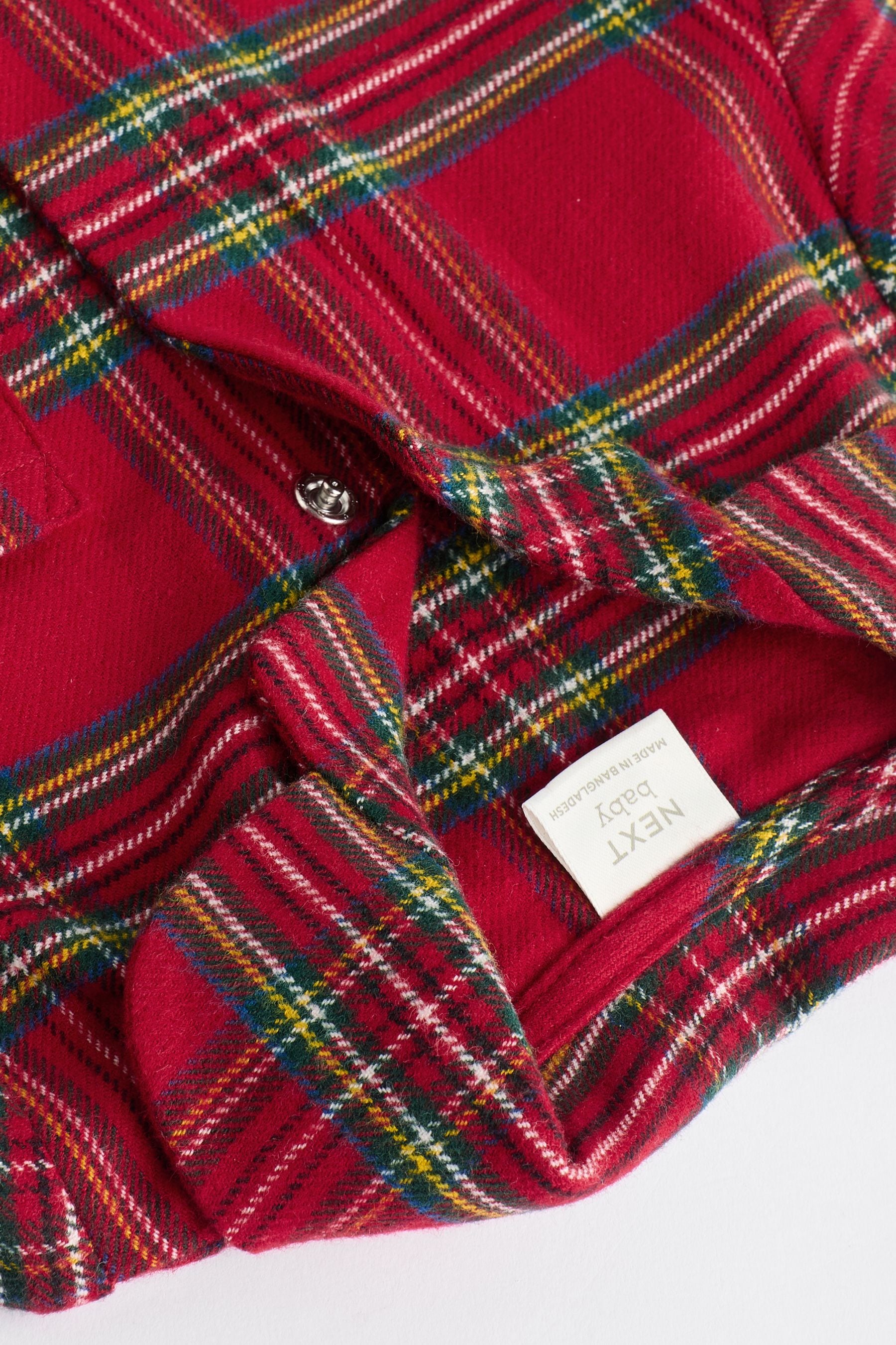 Red Check Baby Matching Family Christmas Flannel Check 100% Cotton Sleepsuit (0mths-3yrs)