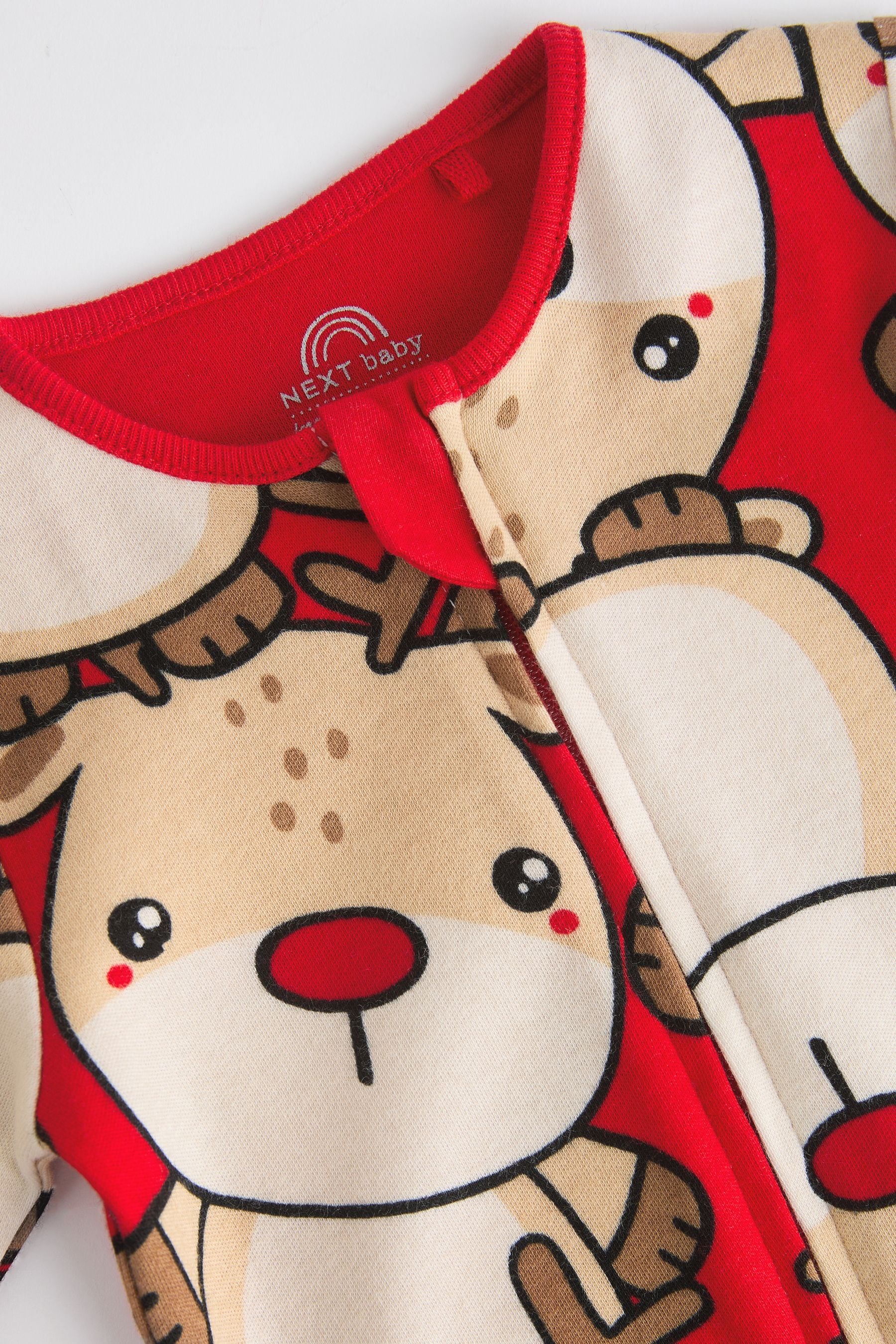 Red Baby Christmas Character Printed Sleepsuit (0mths-2yrs)